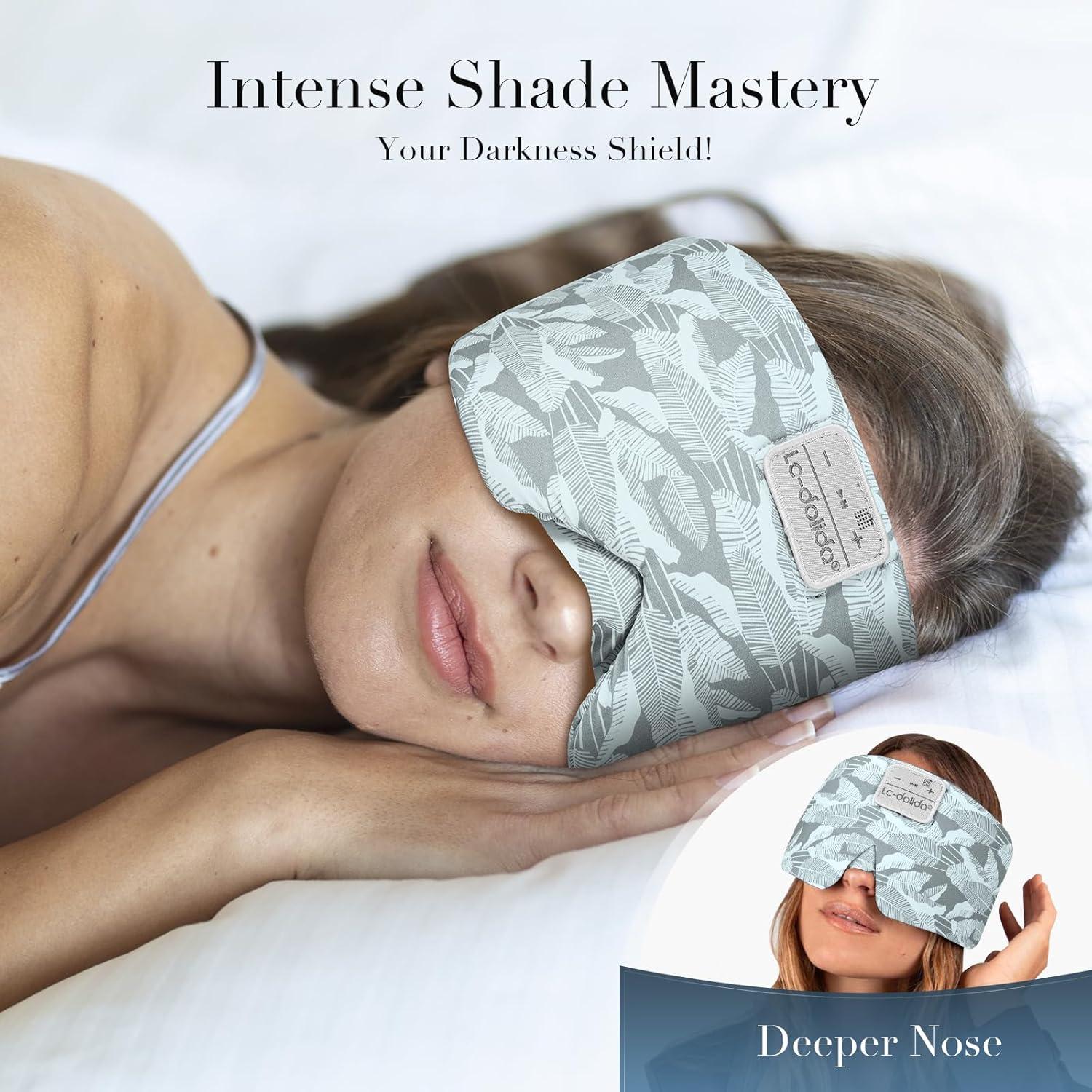 Máscara de Sueño Bluetooth LC-dolida Seda Extra Grande 100% Bloqueo Luz