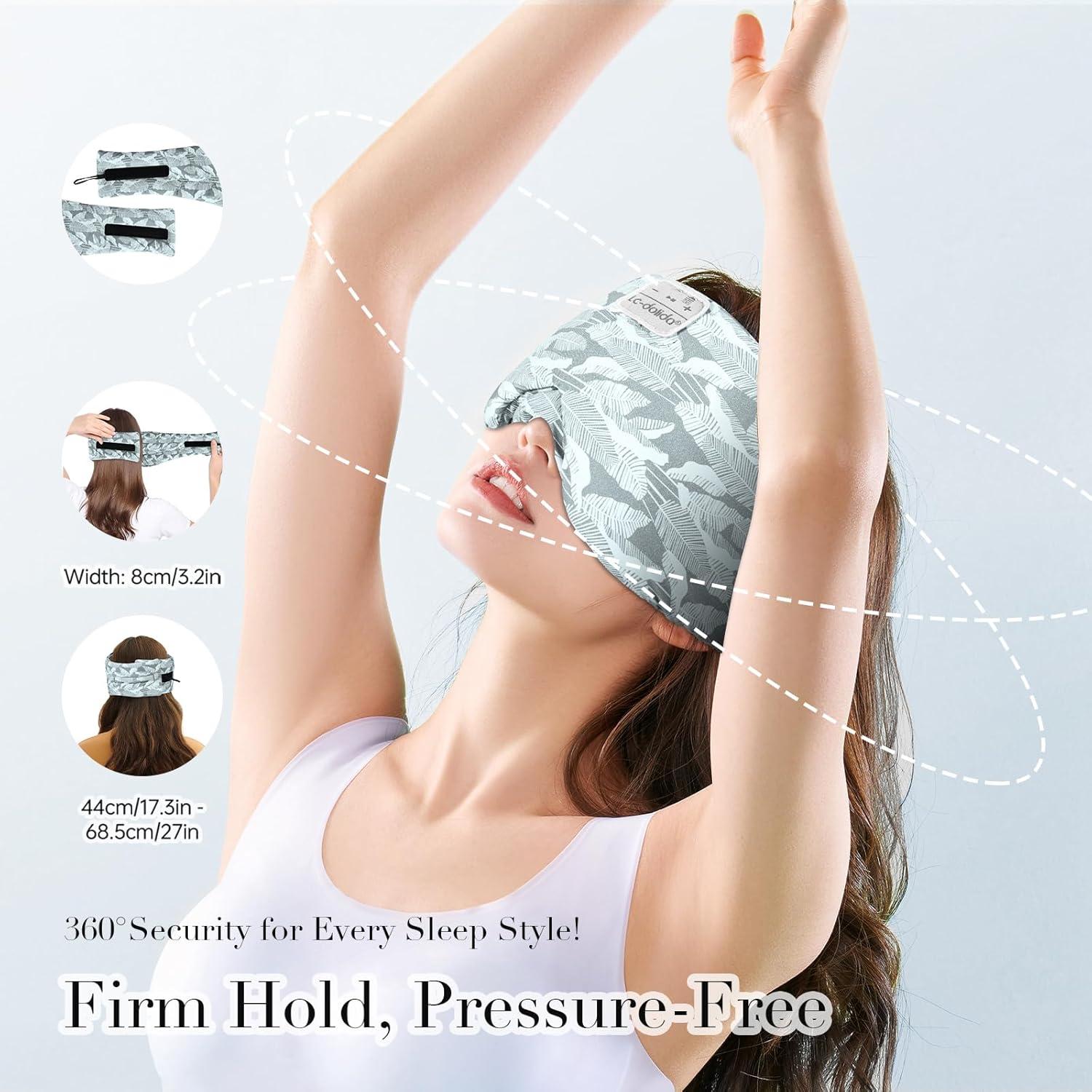 Máscara de Sueño Bluetooth LC-dolida Seda Extra Grande 100% Bloqueo Luz