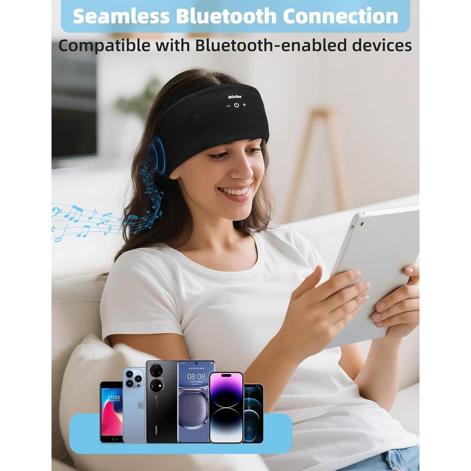 Auriculares Bluetooth Mixiba para dormir y deportes - Negro