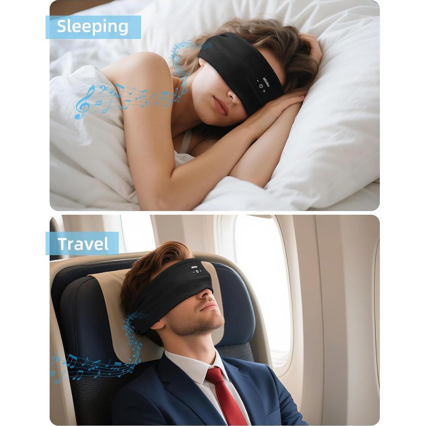 Auriculares Bluetooth Mixiba para dormir y deportes - Negro