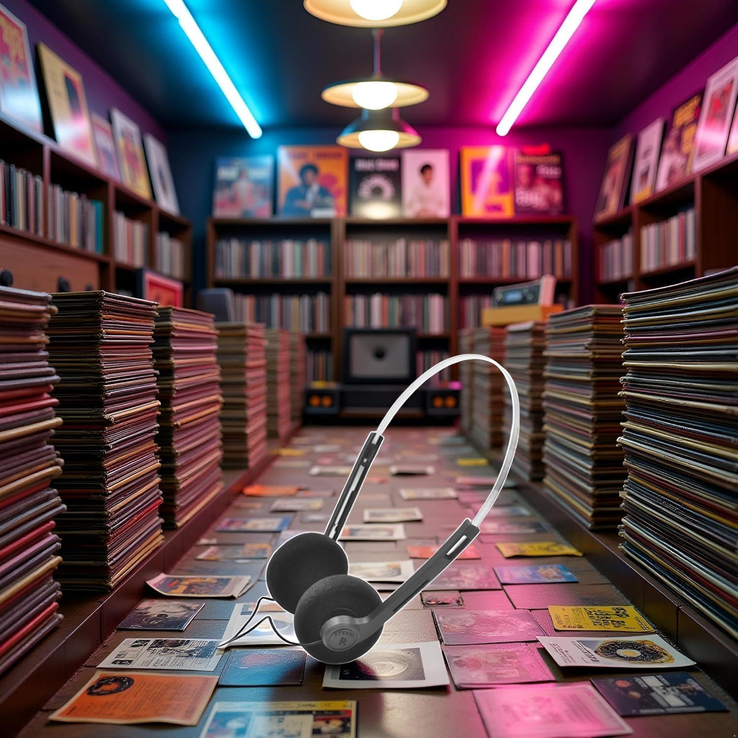 Auriculares Retro Over-Ear Tiosen Hi-Fi con Cable Negro