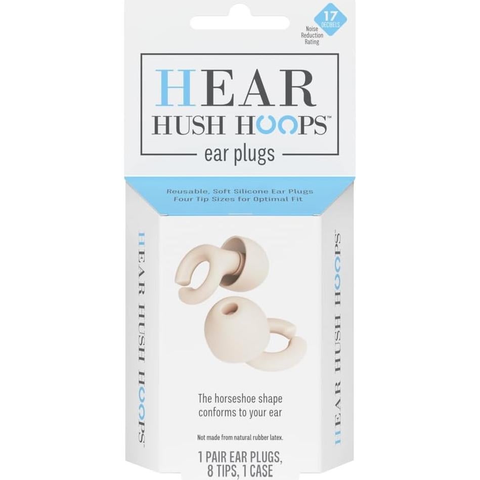 Tapones para oídos Hear Hush Hoops Silicona Crema 17dB