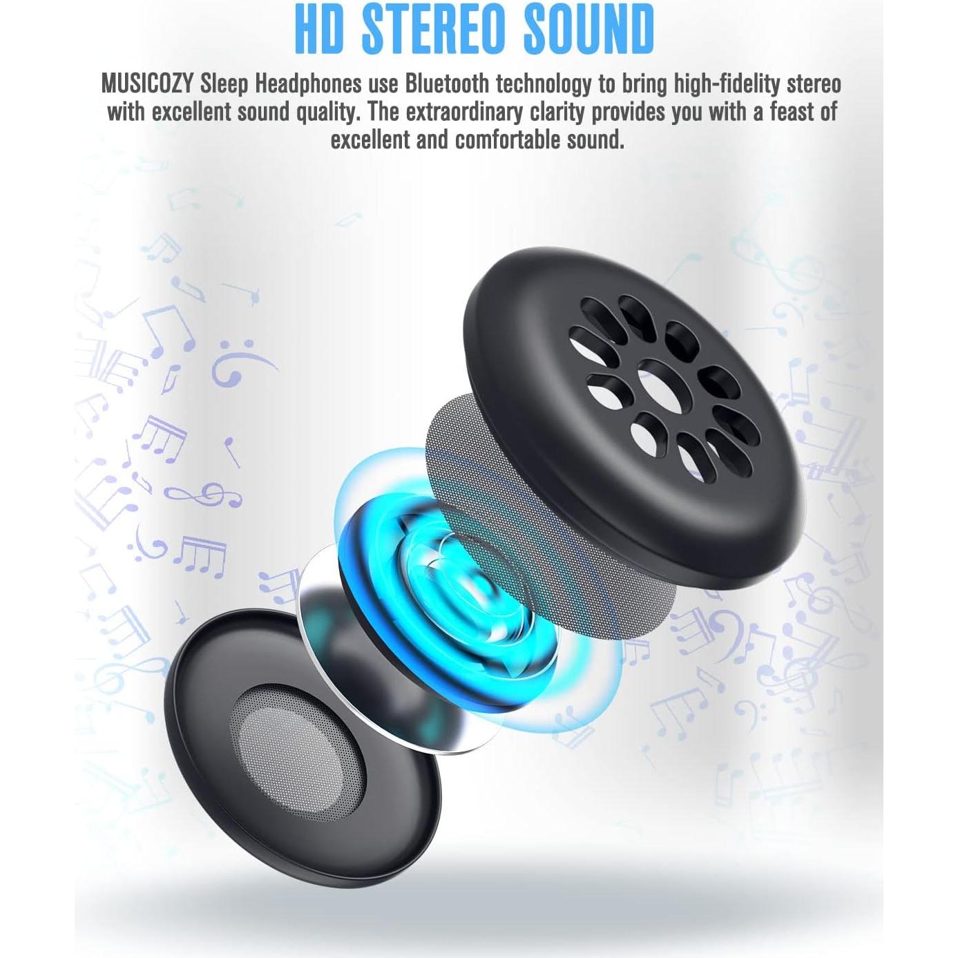 Auriculares para Dormir Bluetooth MUSICOZY 2 Paquetes Suaves