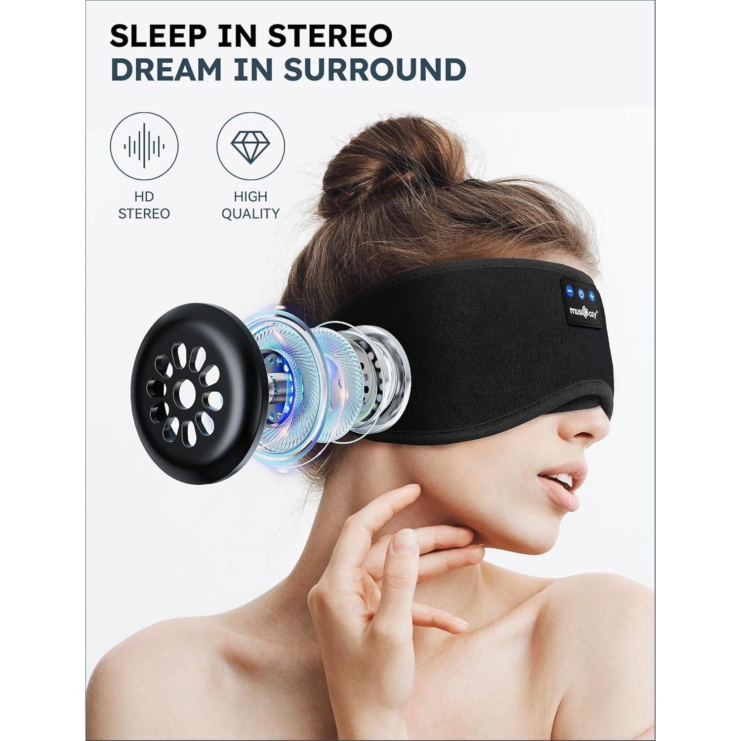 Auriculares para Dormir Bluetooth MUSICOZY con Máscara 3D