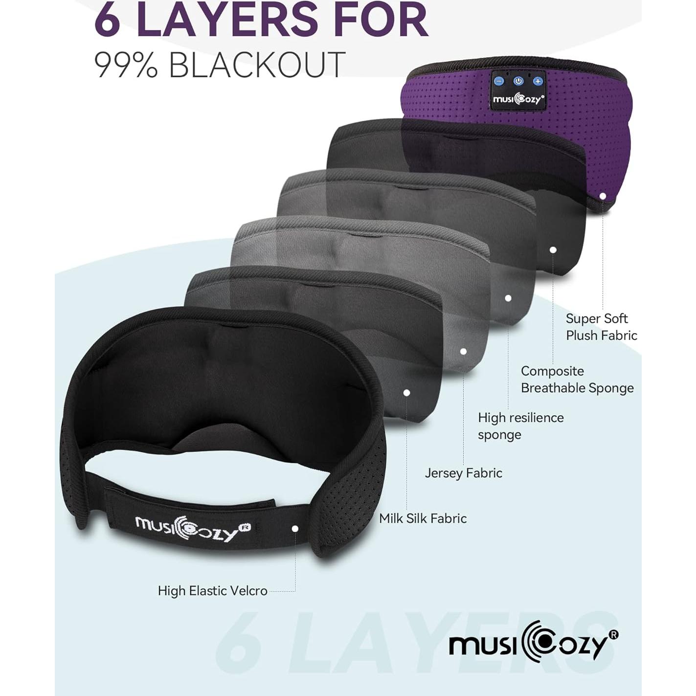 Auriculares para Dormir Bluetooth MUSICOZY con Máscara 3D