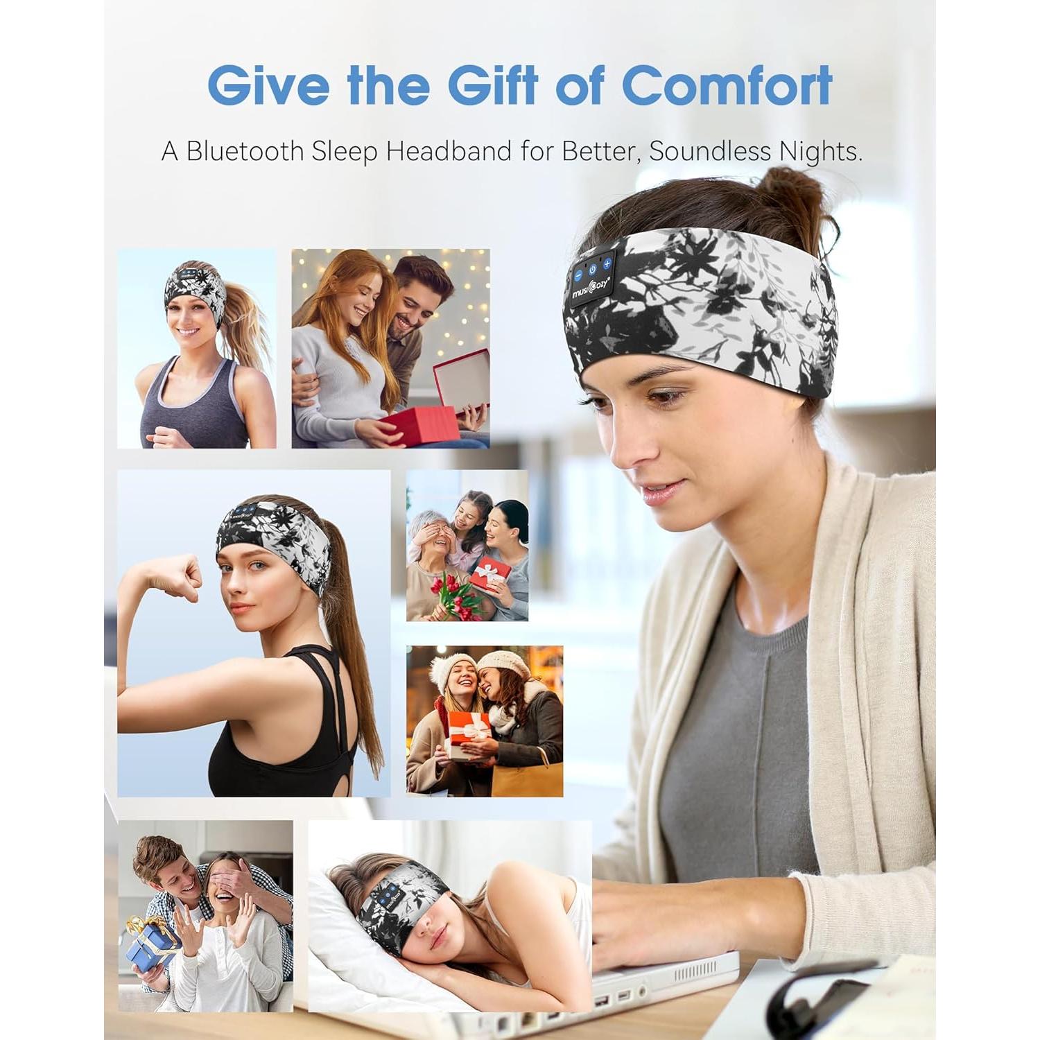 Auriculares para dormir Bluetooth MUSICOZY Banda para cabeza