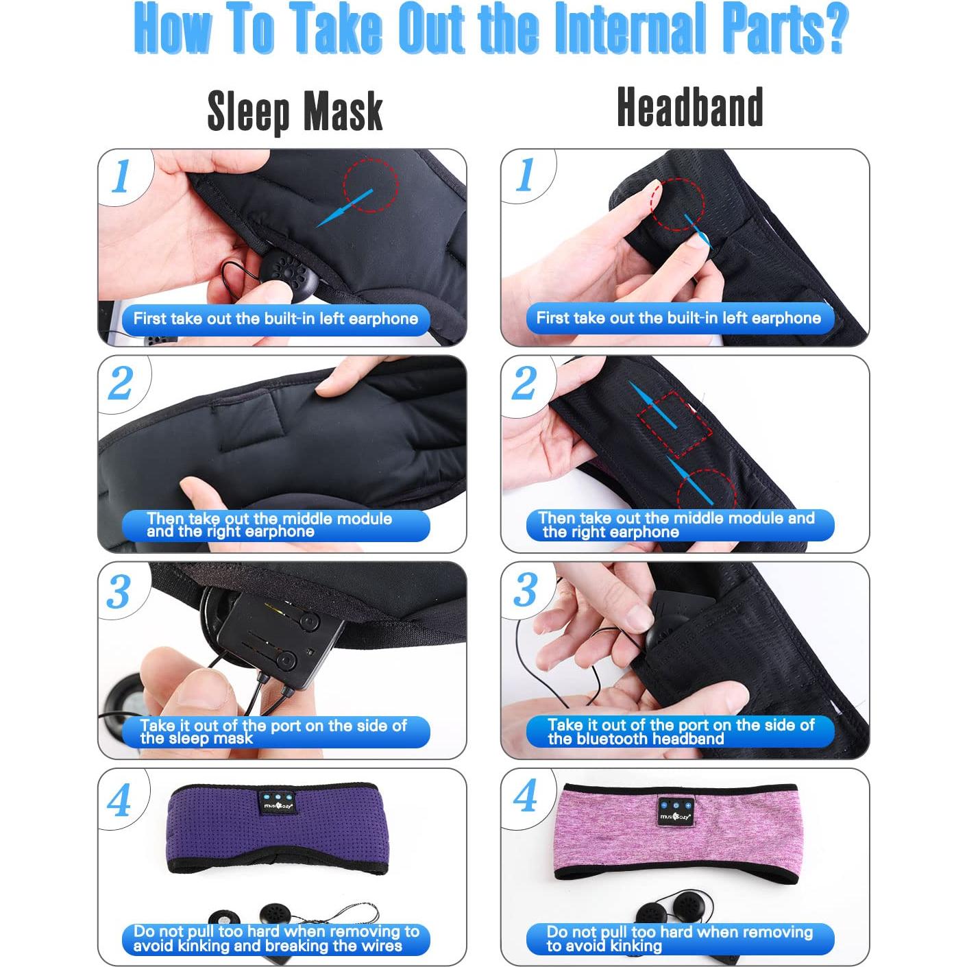 Auriculares para dormir Bluetooth MUSICOZY Banda para cabeza