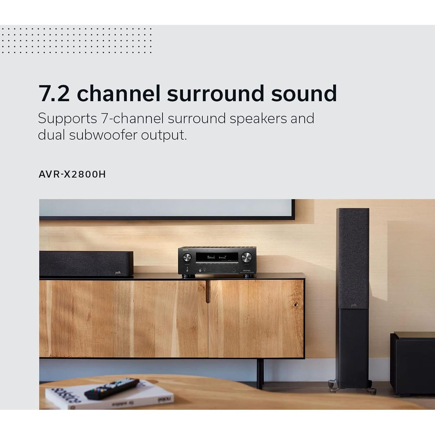 Receptor Denon AVR-X2800H 7.2 Ch 8K UHD - Sonido Dolby Atmos