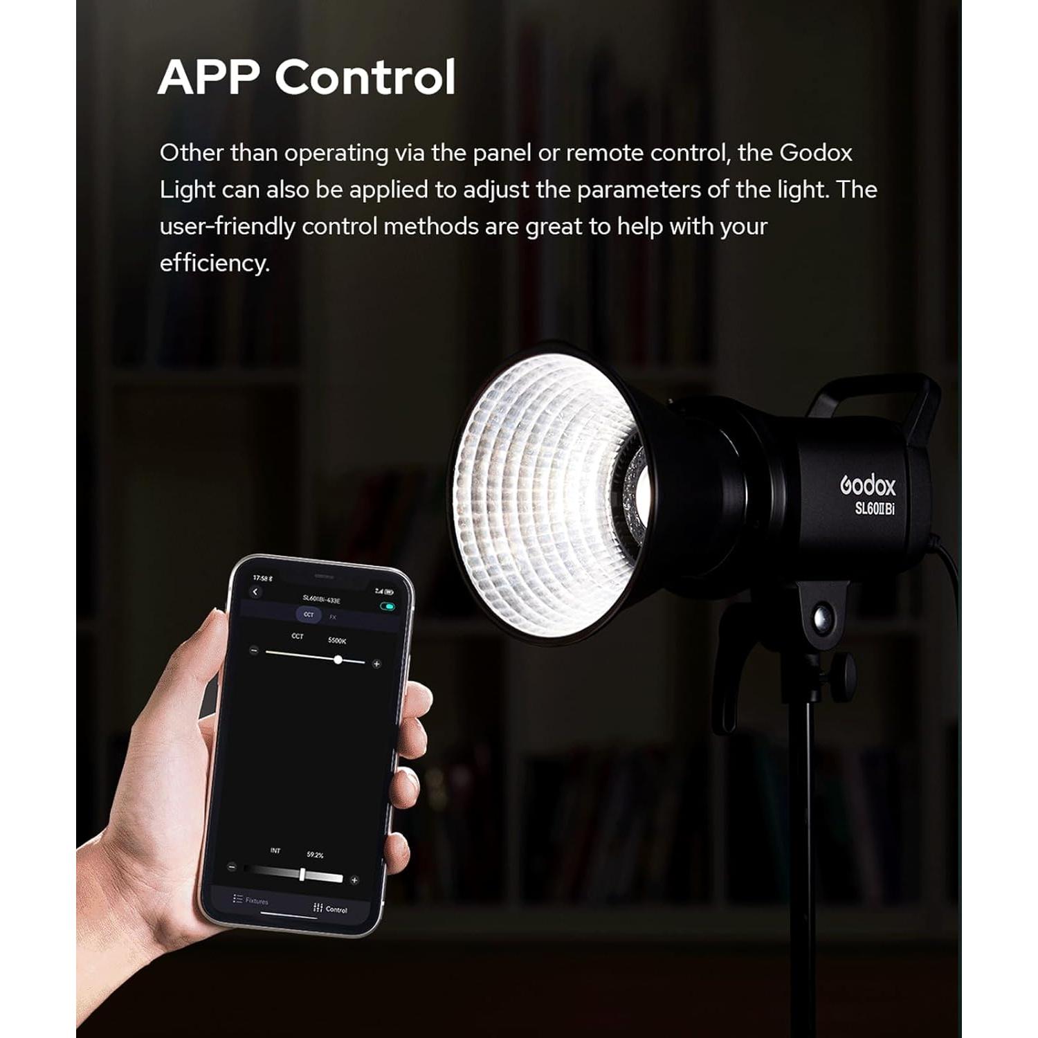 Godox SL60IID Luz LED Video 6.24kg con Softbox 59.69x88.90cm