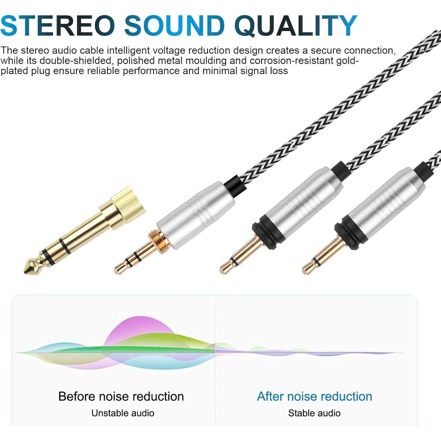 Cable Estéreo 3.5mm Focal Clear Elear 1.2m con Adaptador 6.35mm