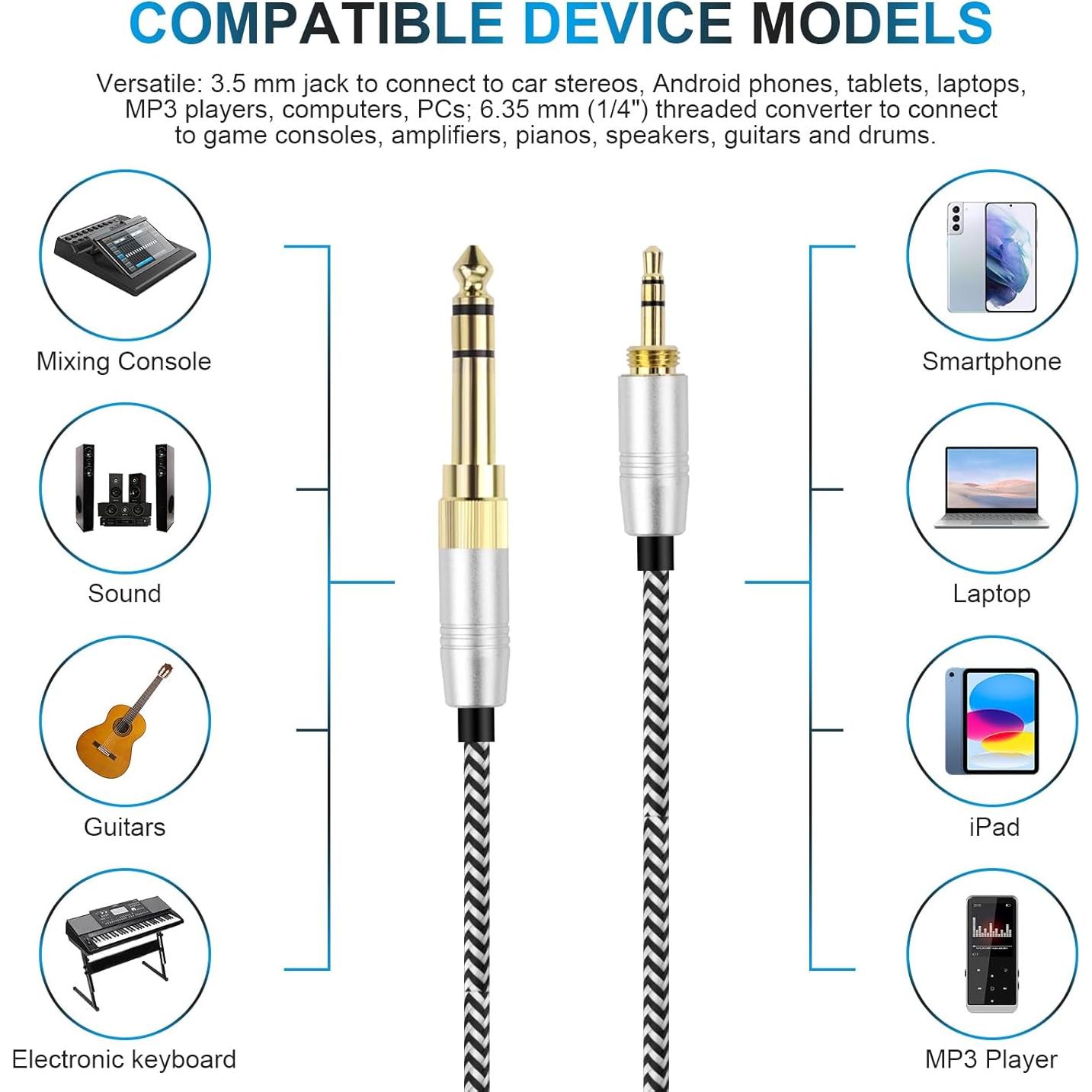 Cable Estéreo 3.5mm Focal Clear Elear 1.2m con Adaptador 6.35mm