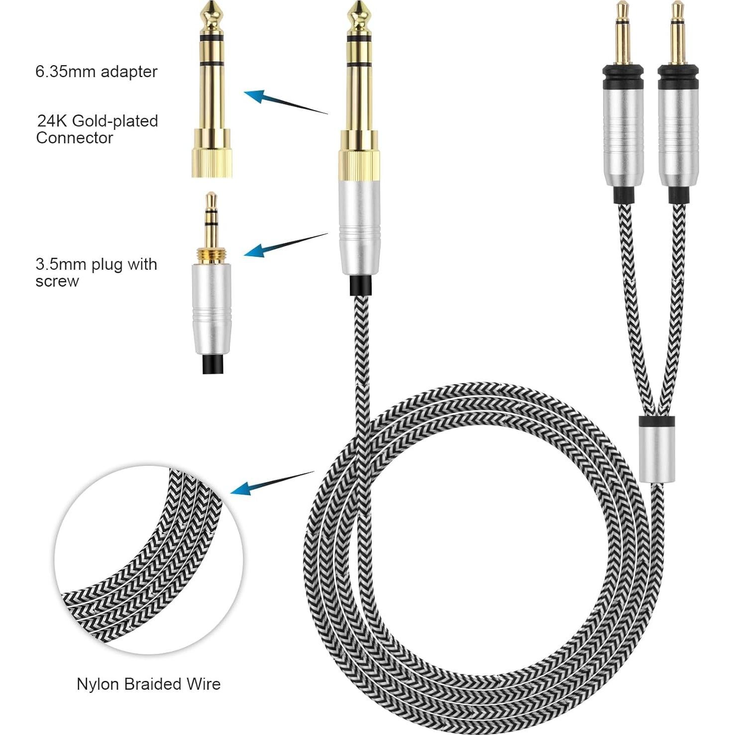 Cable Estéreo 3.5mm Focal Clear Elear 1.2m con Adaptador 6.35mm
