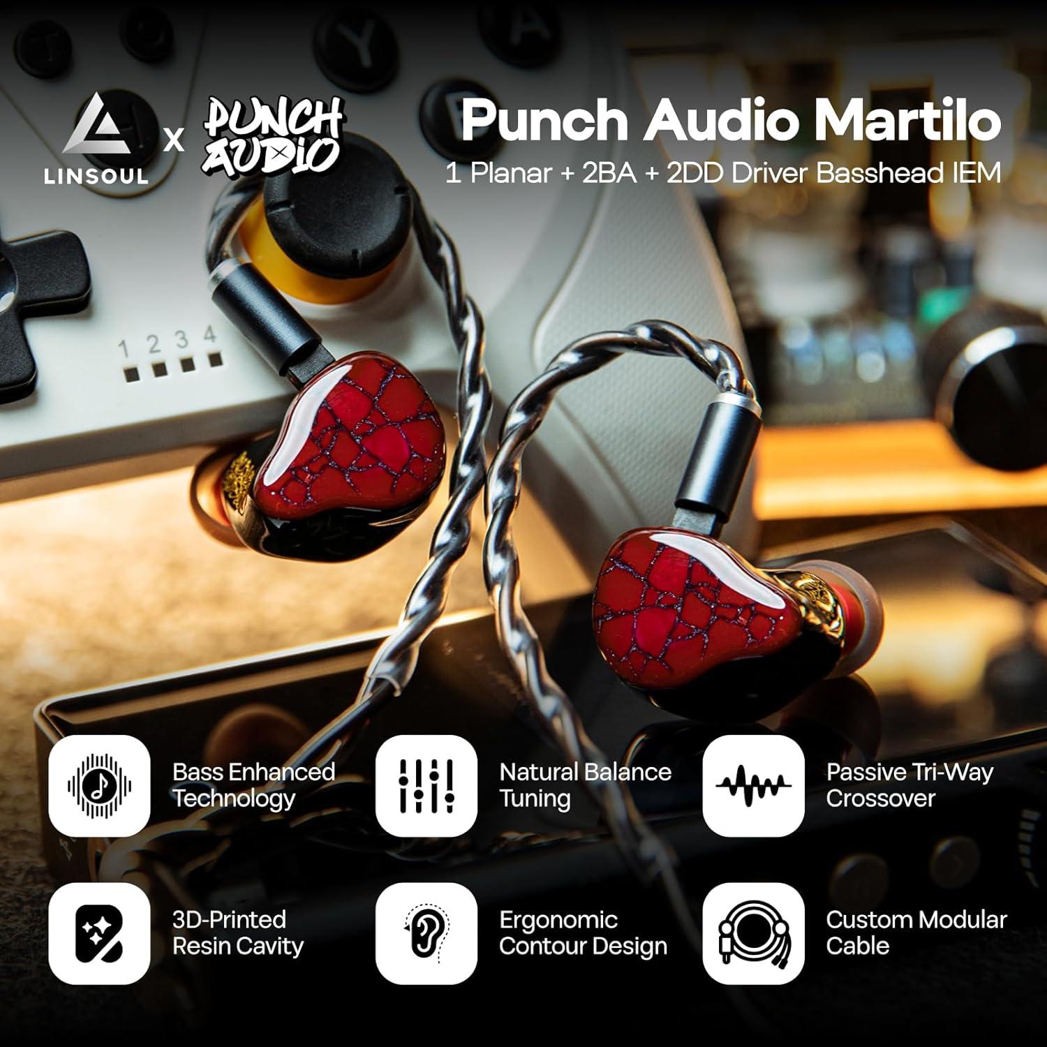 Auriculares In-Ear Linsoul Punch Audio Martilo HiFi 1 Planar 2BA