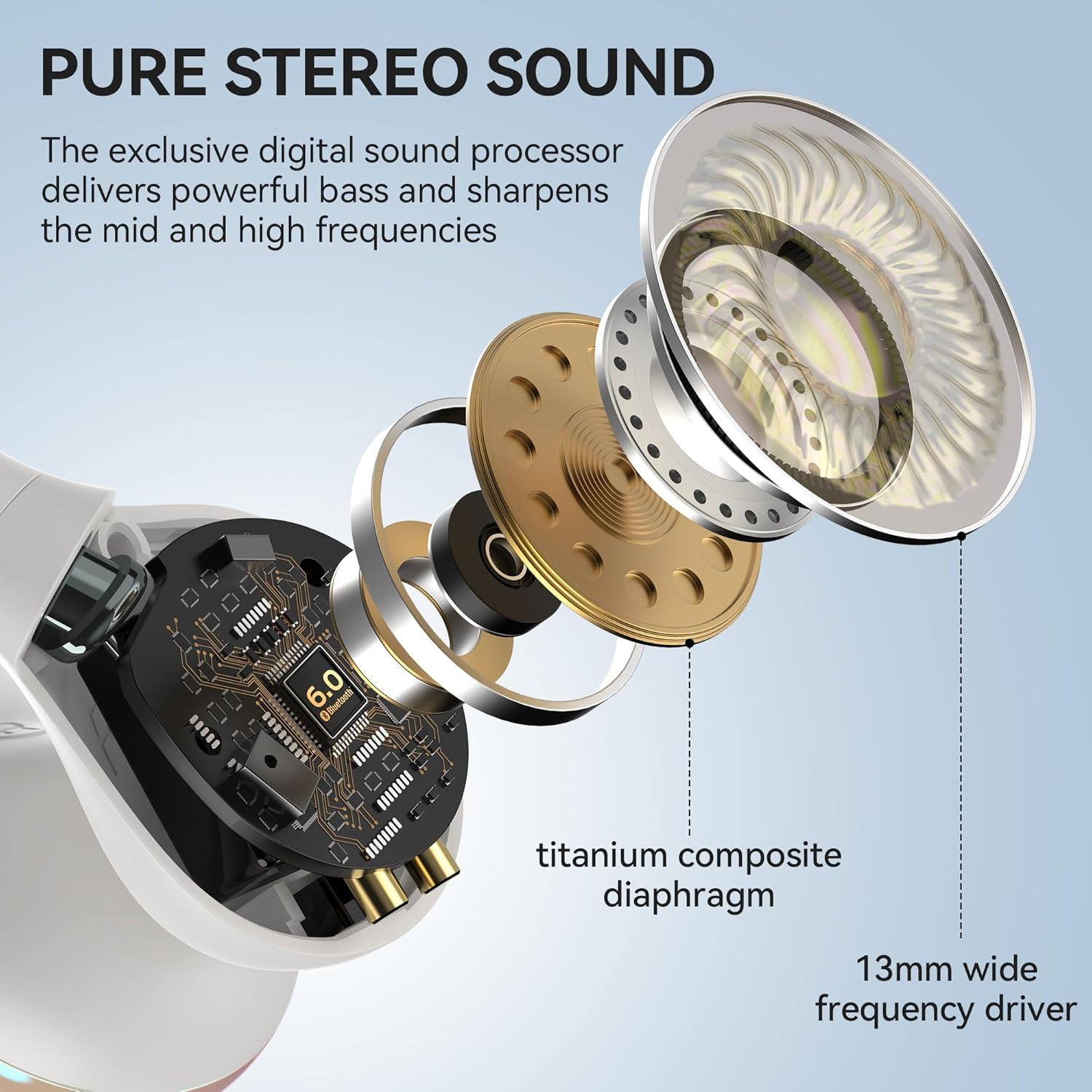 Auriculares Inalámbricos Oraolo AC600, Bluetooth 5.4, 21H Batería