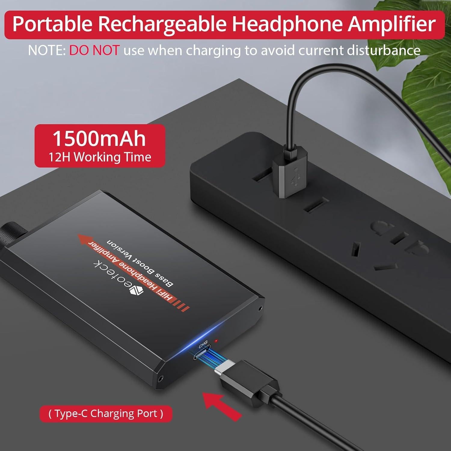 Amplificador de Auriculares Neoteck HiFi 3.5mm 16-300Ω Negro