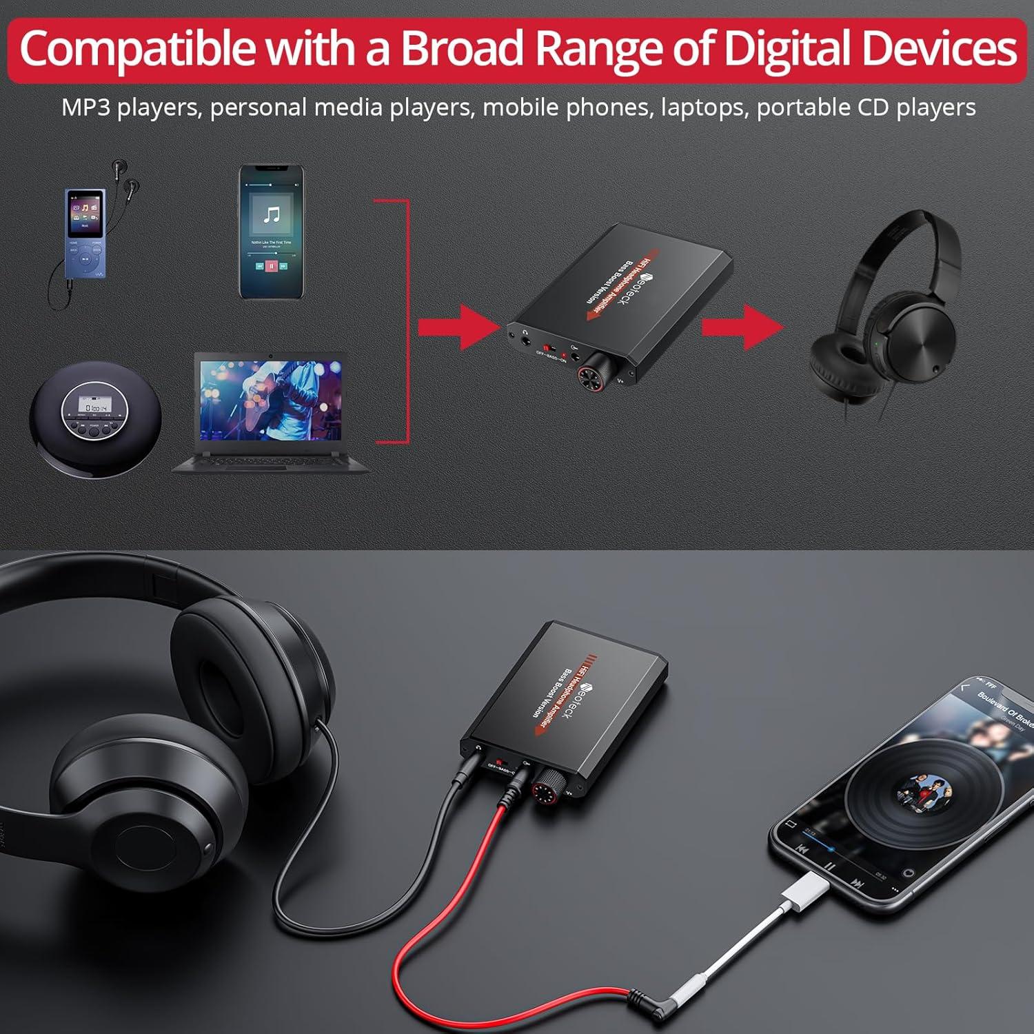 Amplificador de Auriculares Neoteck HiFi 3.5mm 16-300Ω Negro