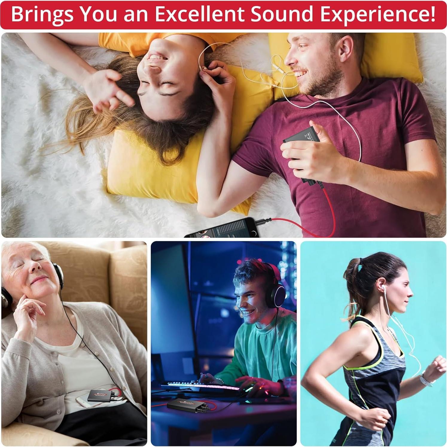 Amplificador de Auriculares Neoteck HiFi 3.5mm 16-300Ω Negro