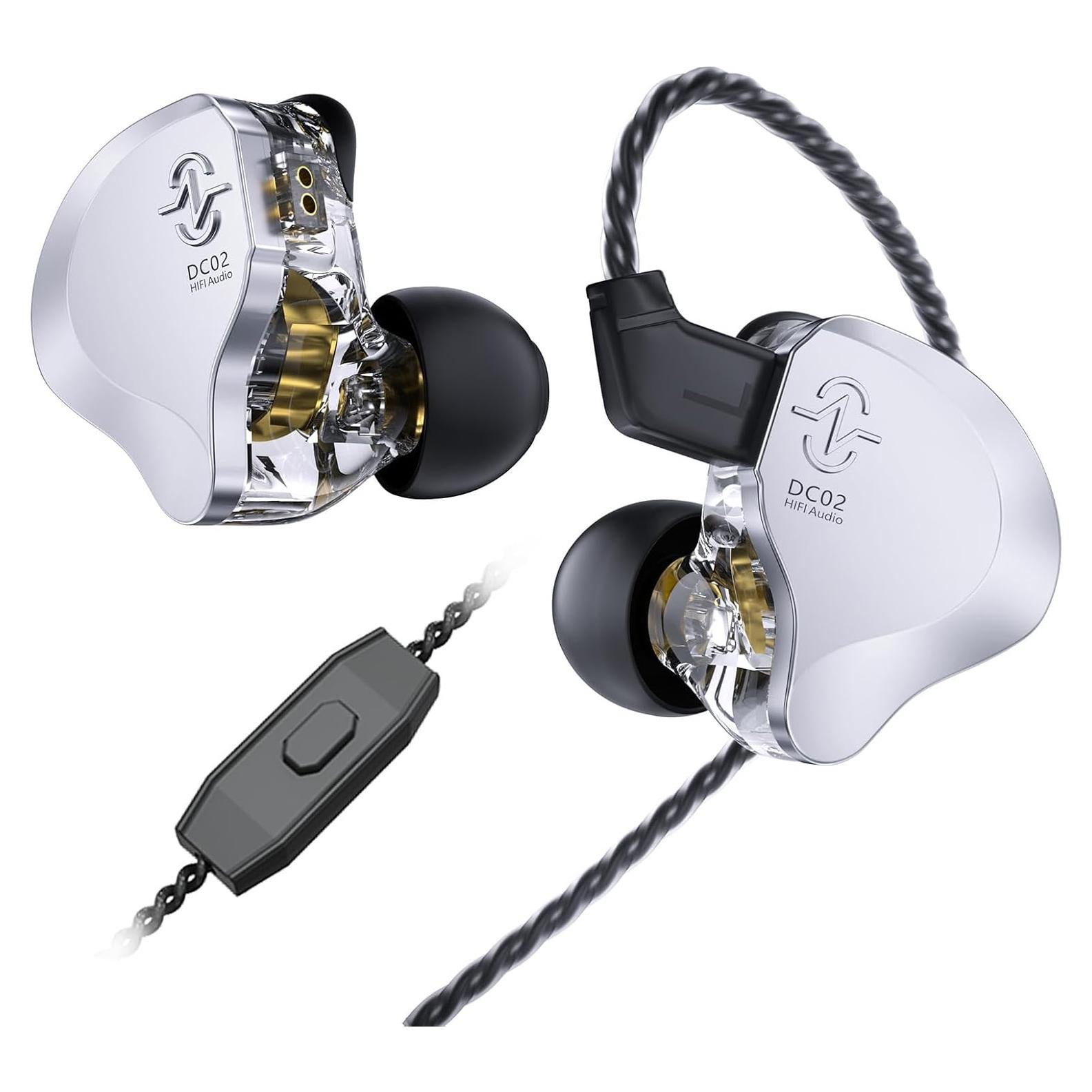 Auriculares In-Ear CCZ DC02 HiFi con Micrófono Plata