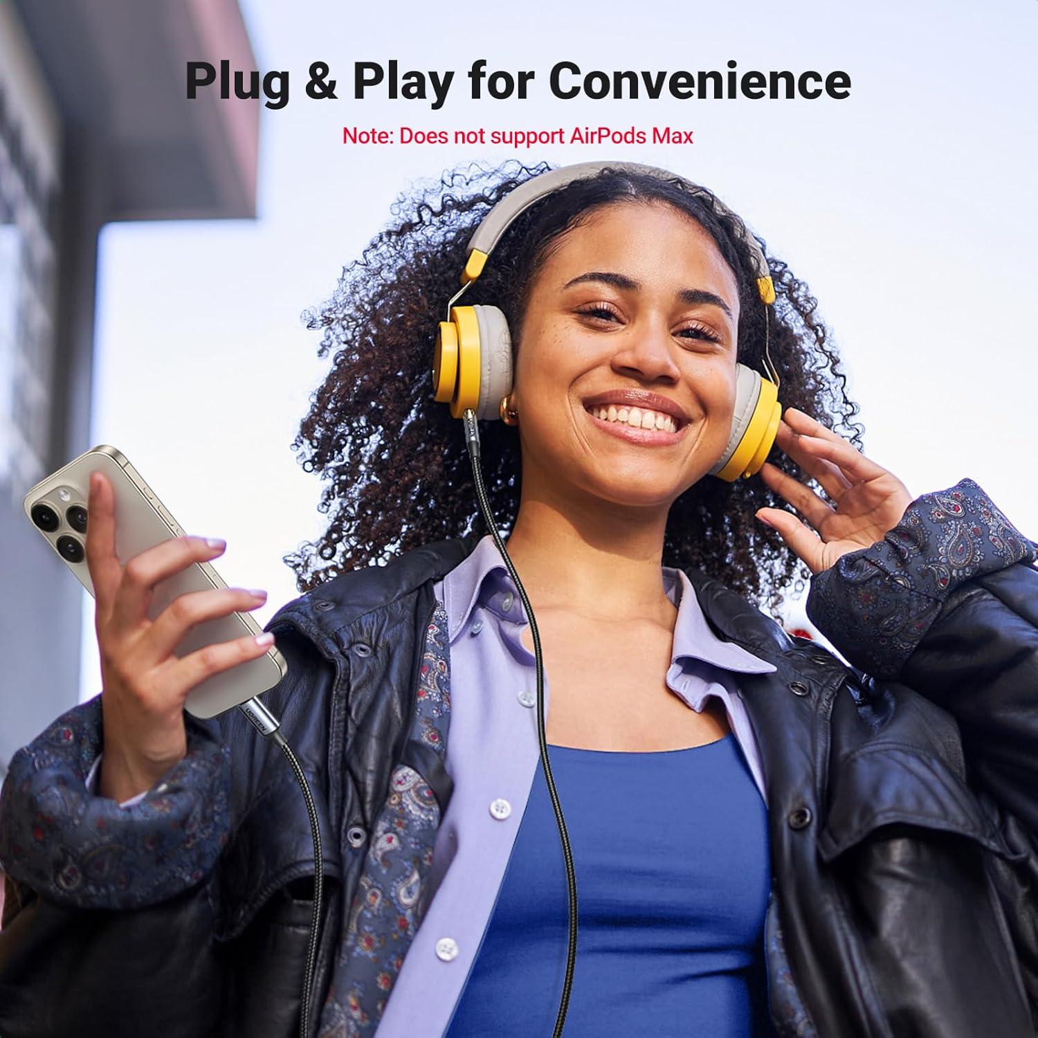 Adaptador UGREEN USB C a 3.5mm Audio Hi-Fi 1.0m Gris