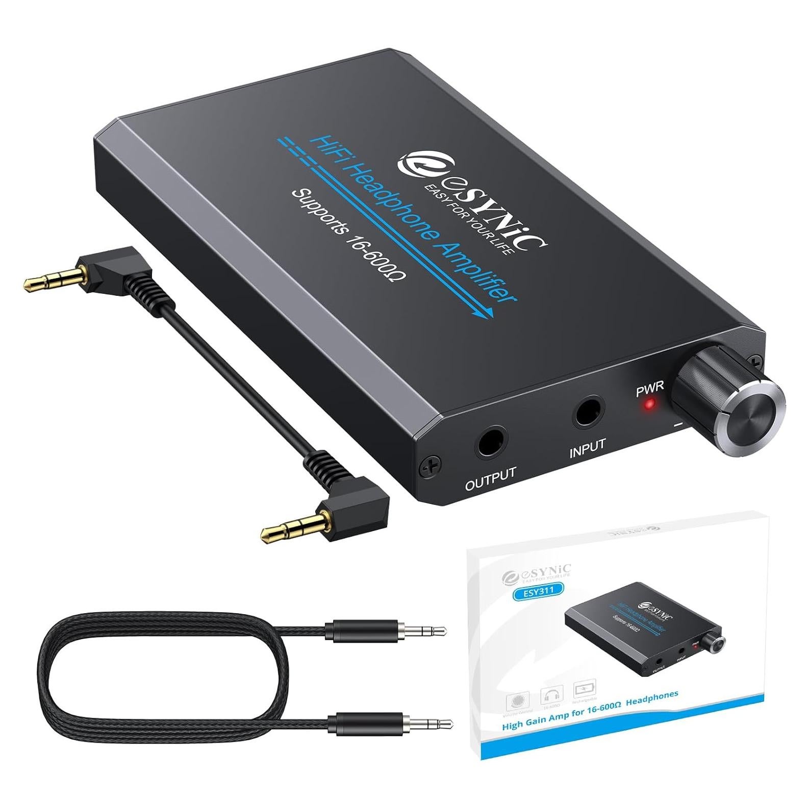 Amplificador de Auriculares Portátil eSynic 16-600Ω HiFi 12H