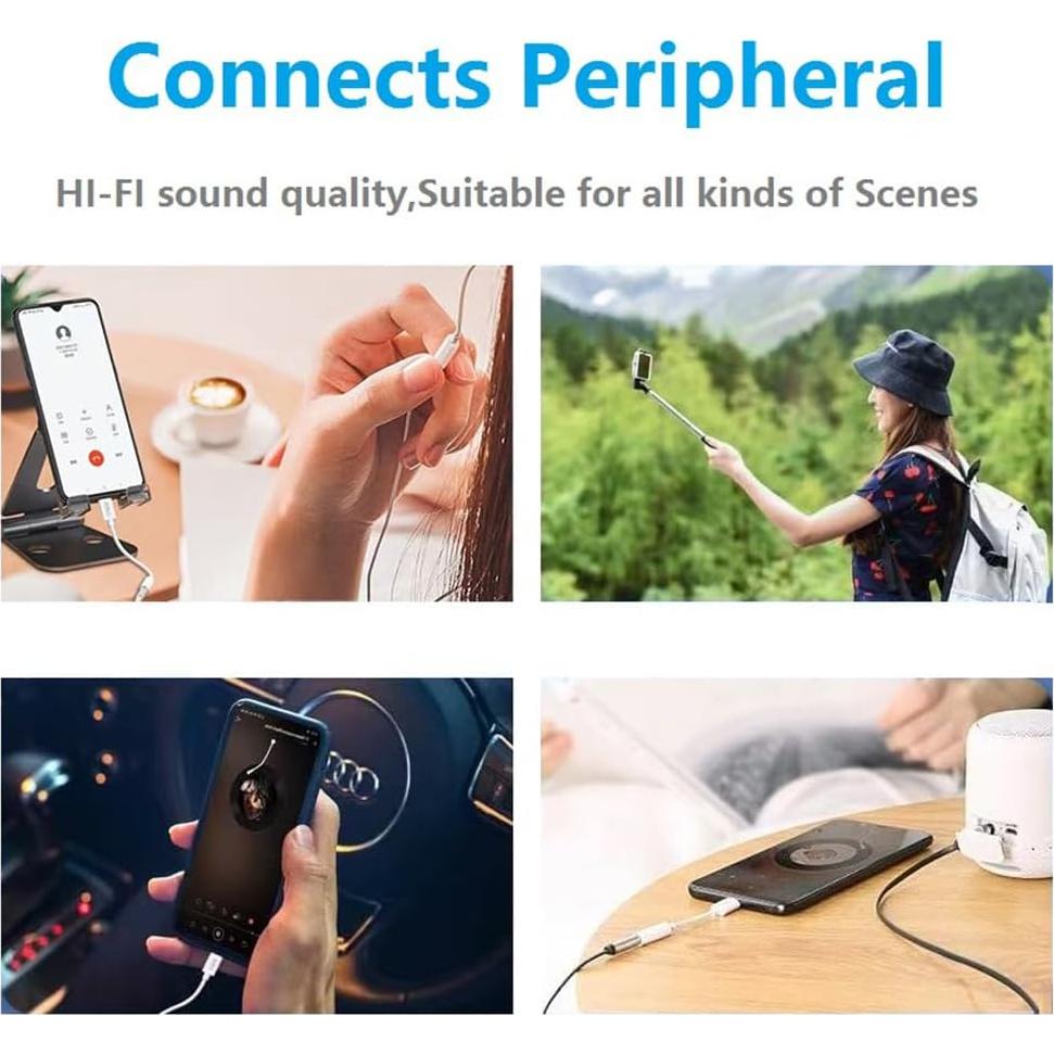 Adaptador de Auriculares AVMAX USB C a 3.5mm HiFi 2 Pack