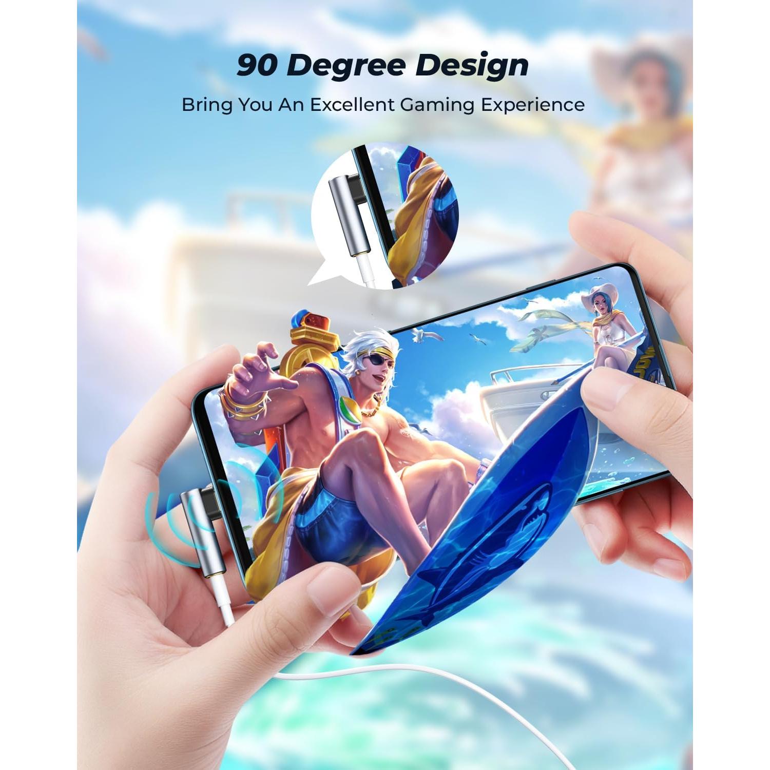 Adaptador de Audio USB C a 3.5mm HiFi ANDTOBO 90 Grados