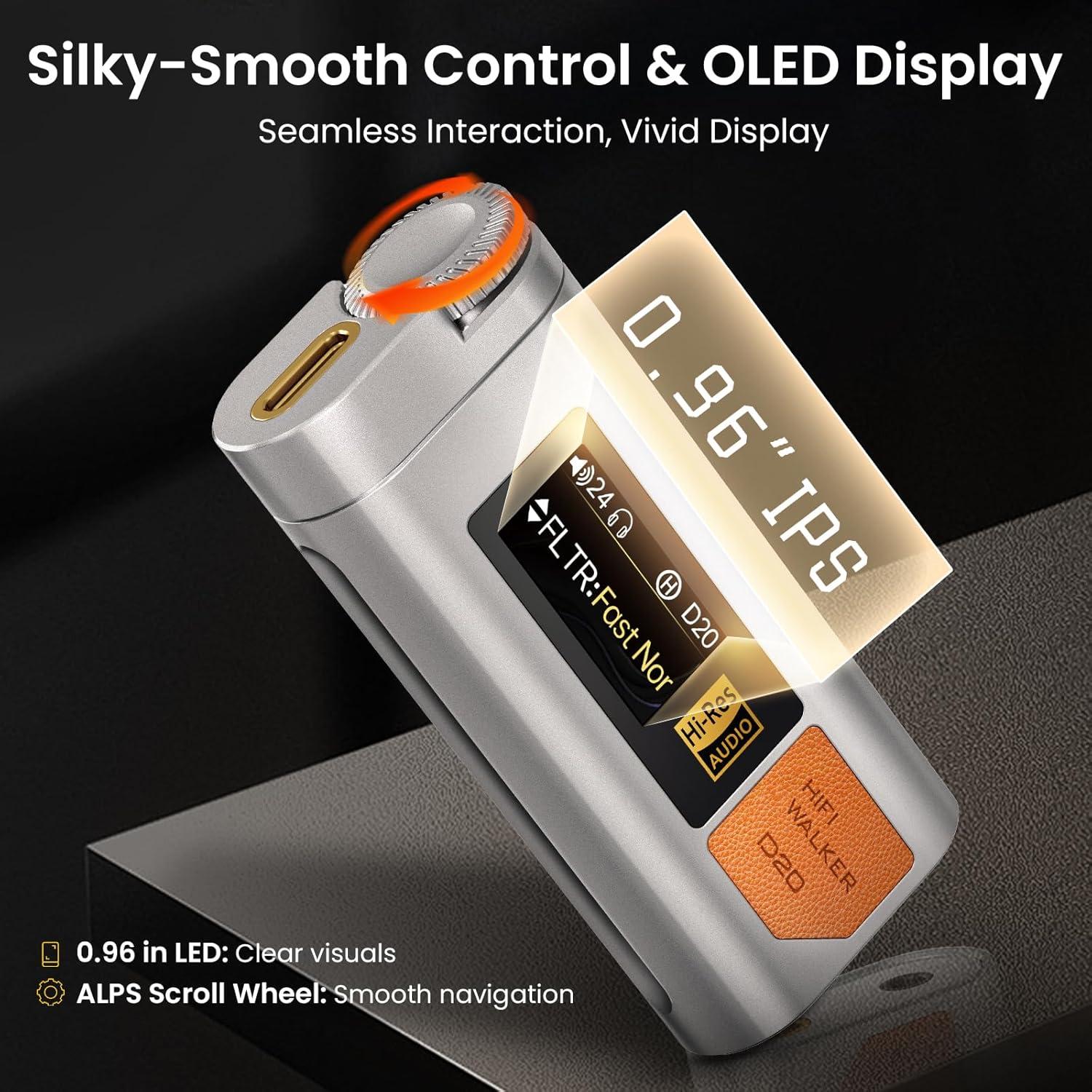 Amplificador DAC Portátil HIFI WALKER D20 - USB Hi-Res 768kHz