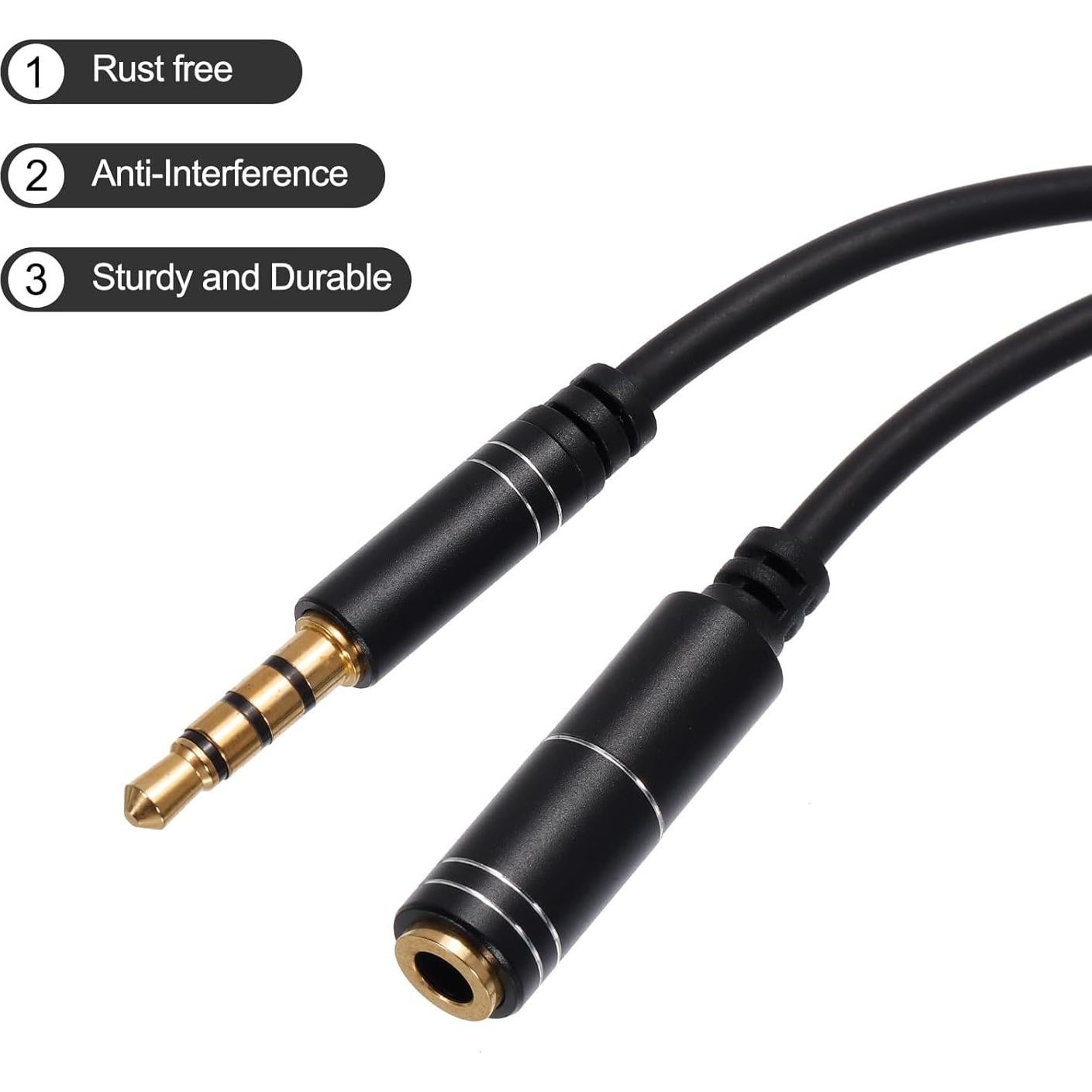 Cable de Extensión Auxiliar 3.5mm HiFi MECCANIXITY 1m Negro