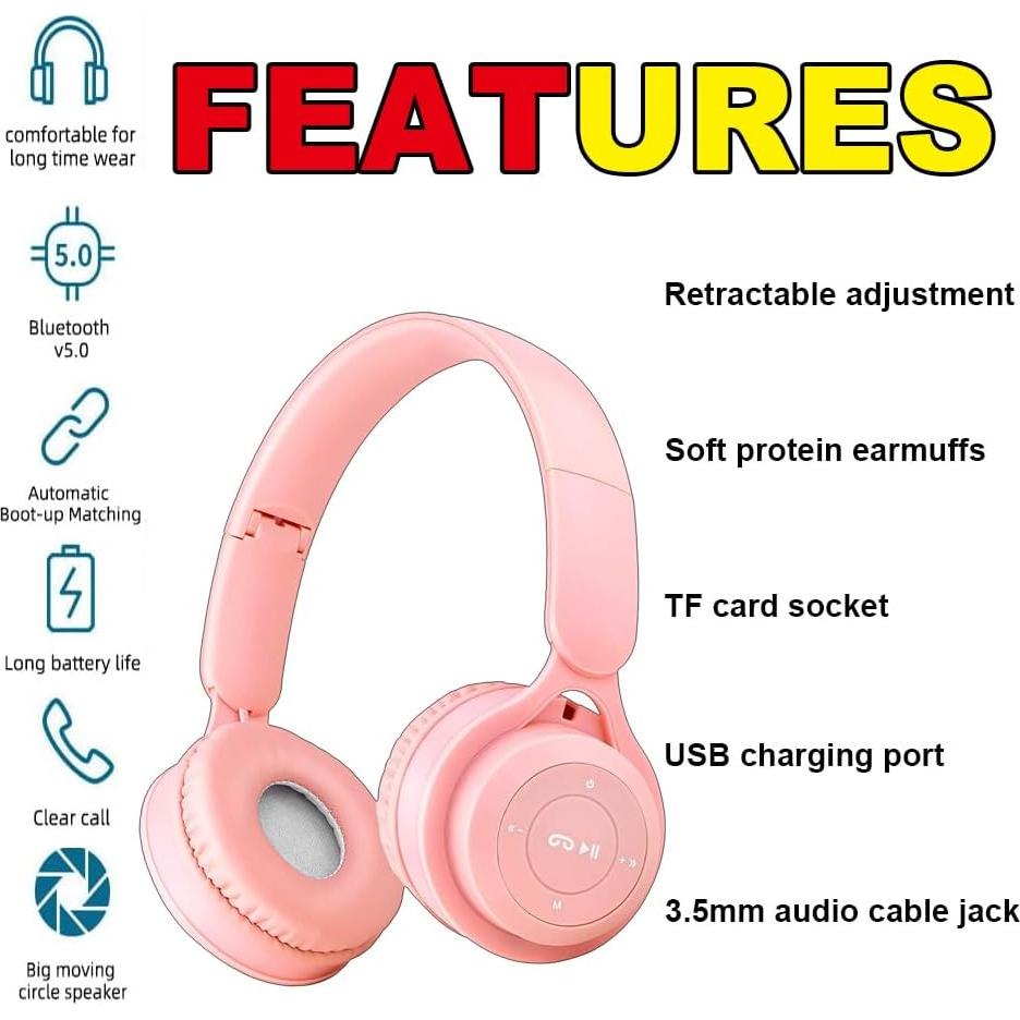 Auriculares Inalámbricos ZGSJ Y08 Rosa con Cancelación de Ruido