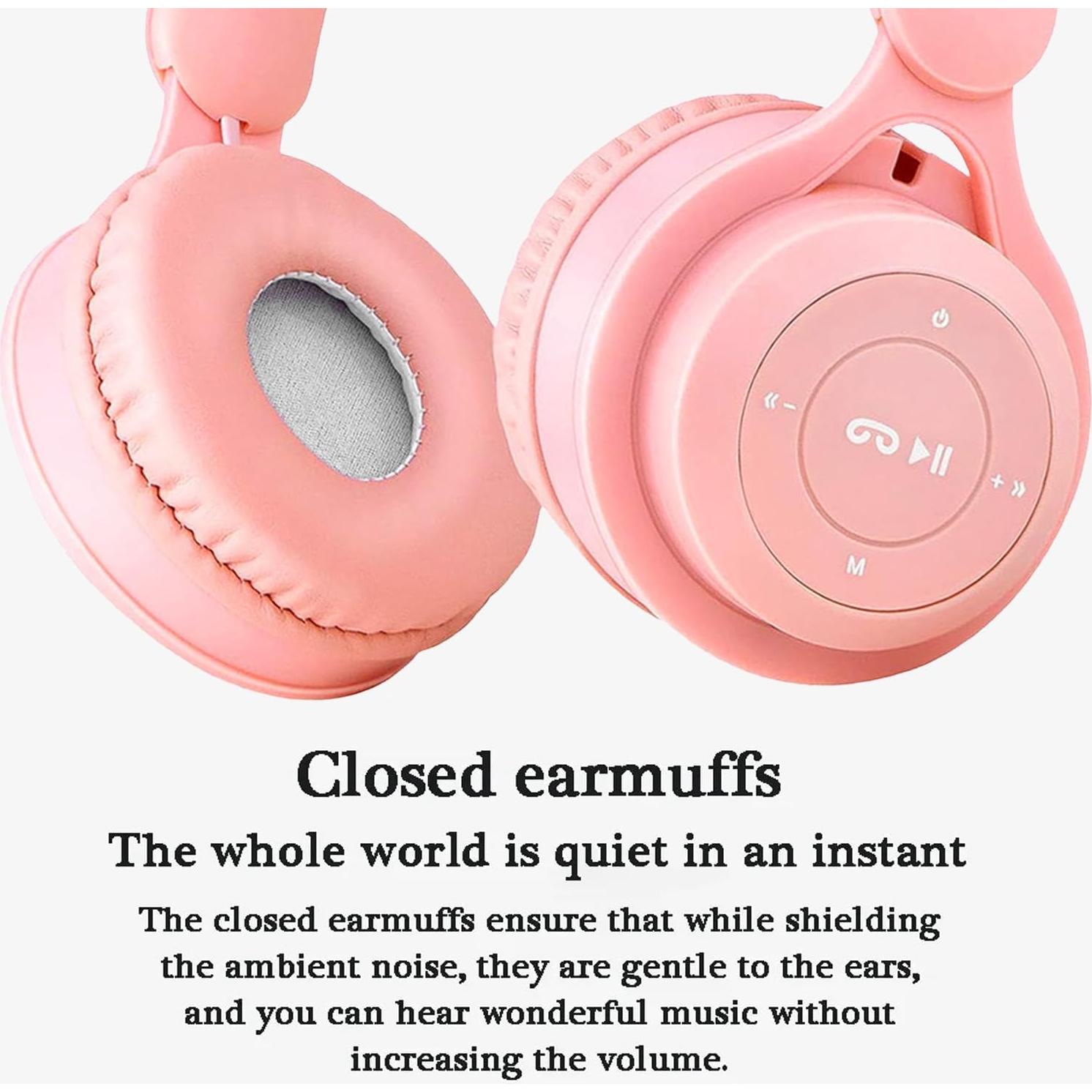 Auriculares Inalámbricos ZGSJ Y08 Rosa con Cancelación de Ruido