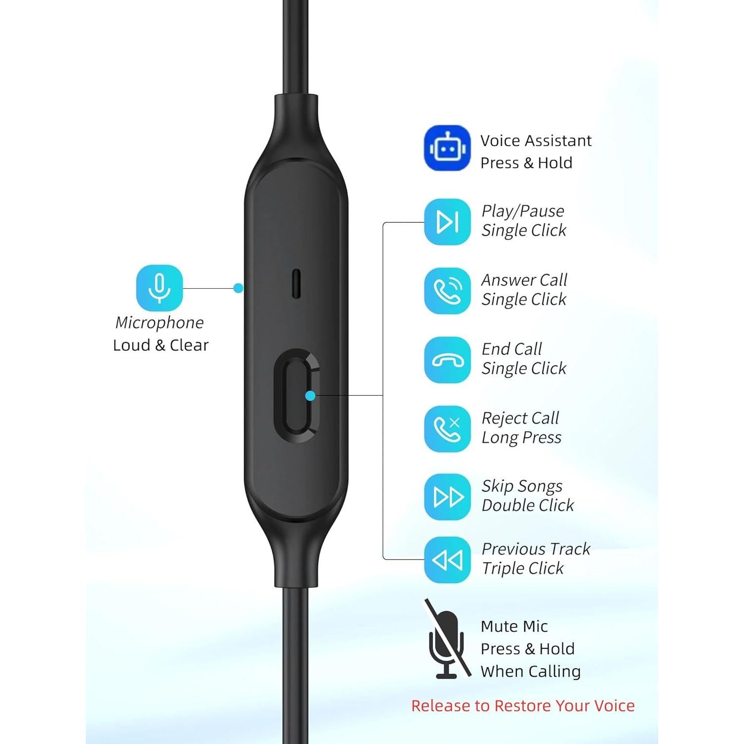 Auriculares con cable 3.5mm TOPAUX 1.8M con micrófono y cancelación