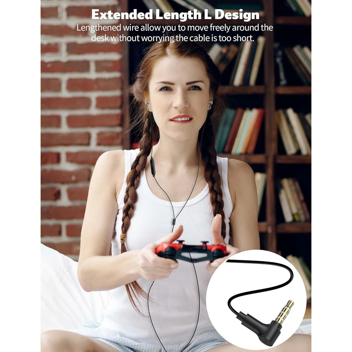 Auriculares con cable 3.5mm TOPAUX 1.8M con micrófono y cancelación