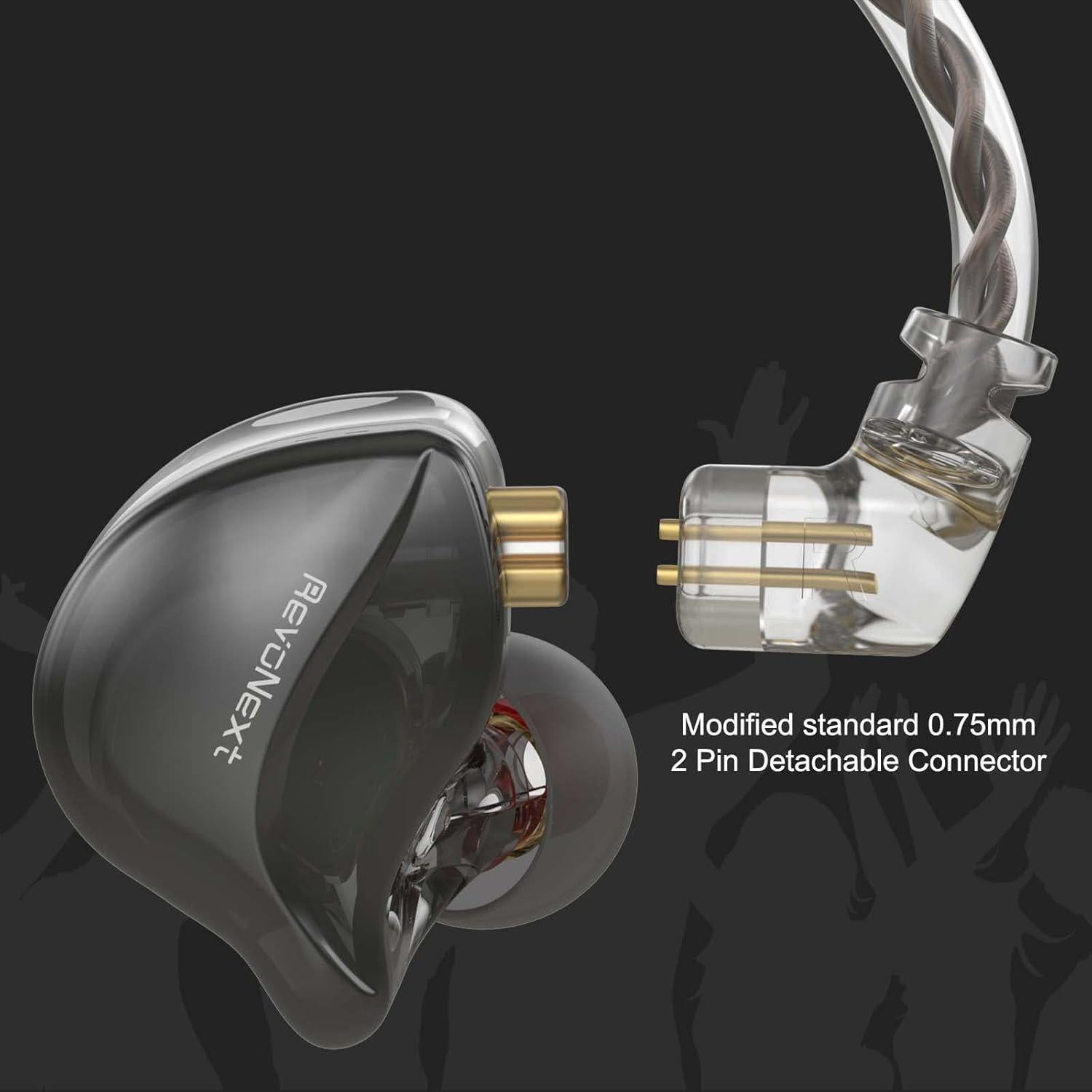 Auriculares In Ear Monitor RevoNext RH212 HiFi Estéreo Negro