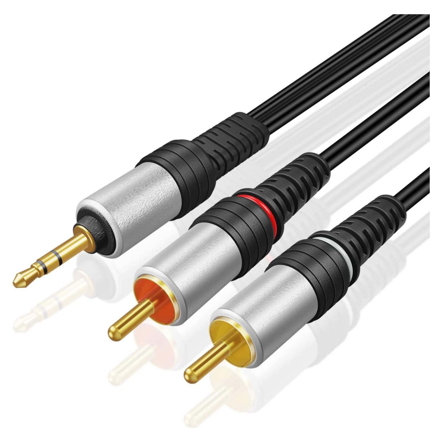 Cable de audio TNP 3.05m 3.5mm a RCA chapado en oro