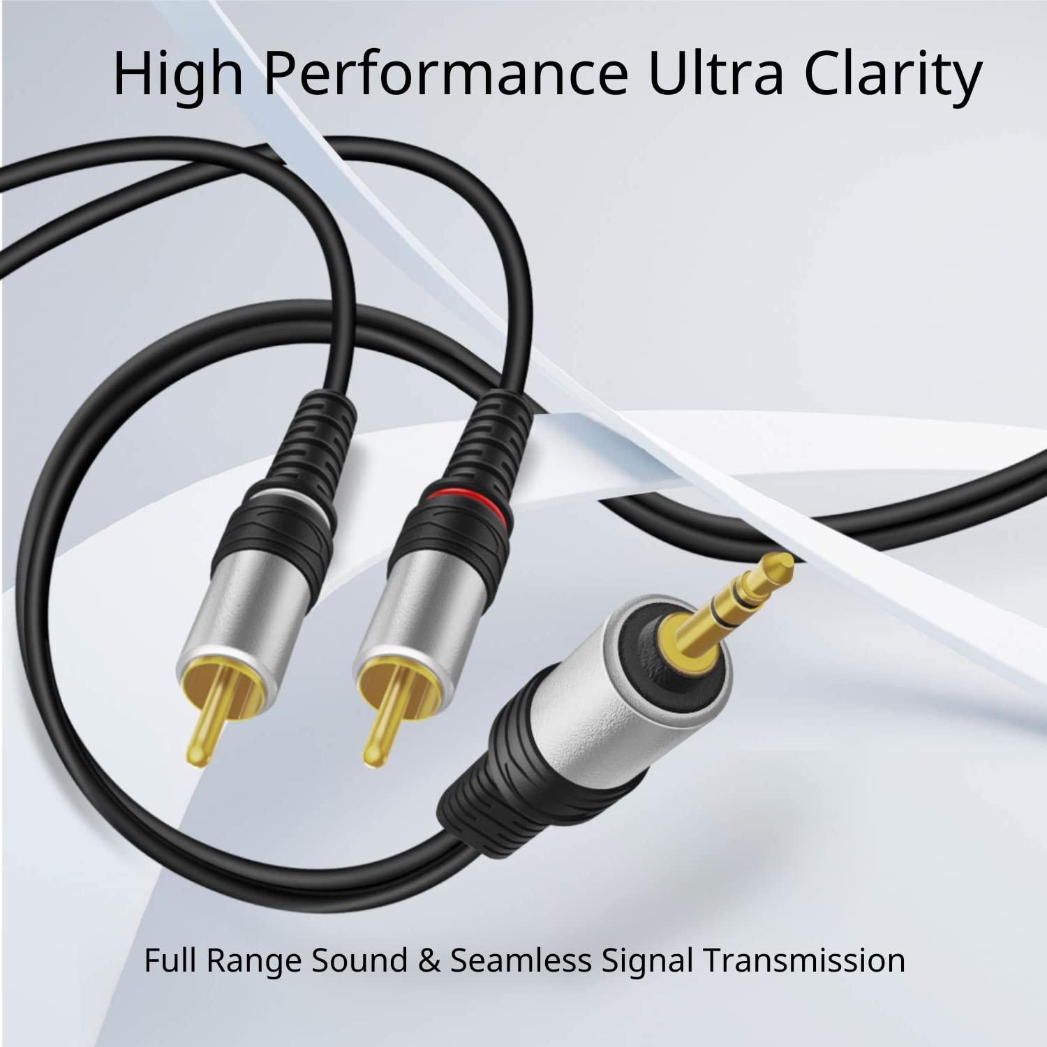 Cable de audio TNP 3.05m 3.5mm a RCA chapado en oro