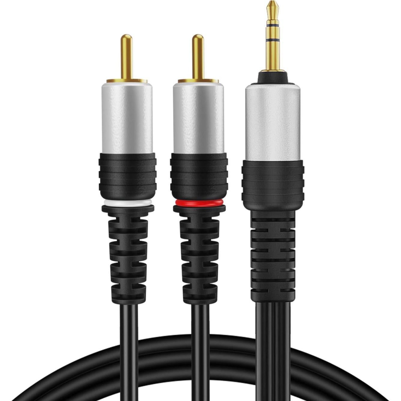 Cable de audio TNP 3.05m 3.5mm a RCA chapado en oro