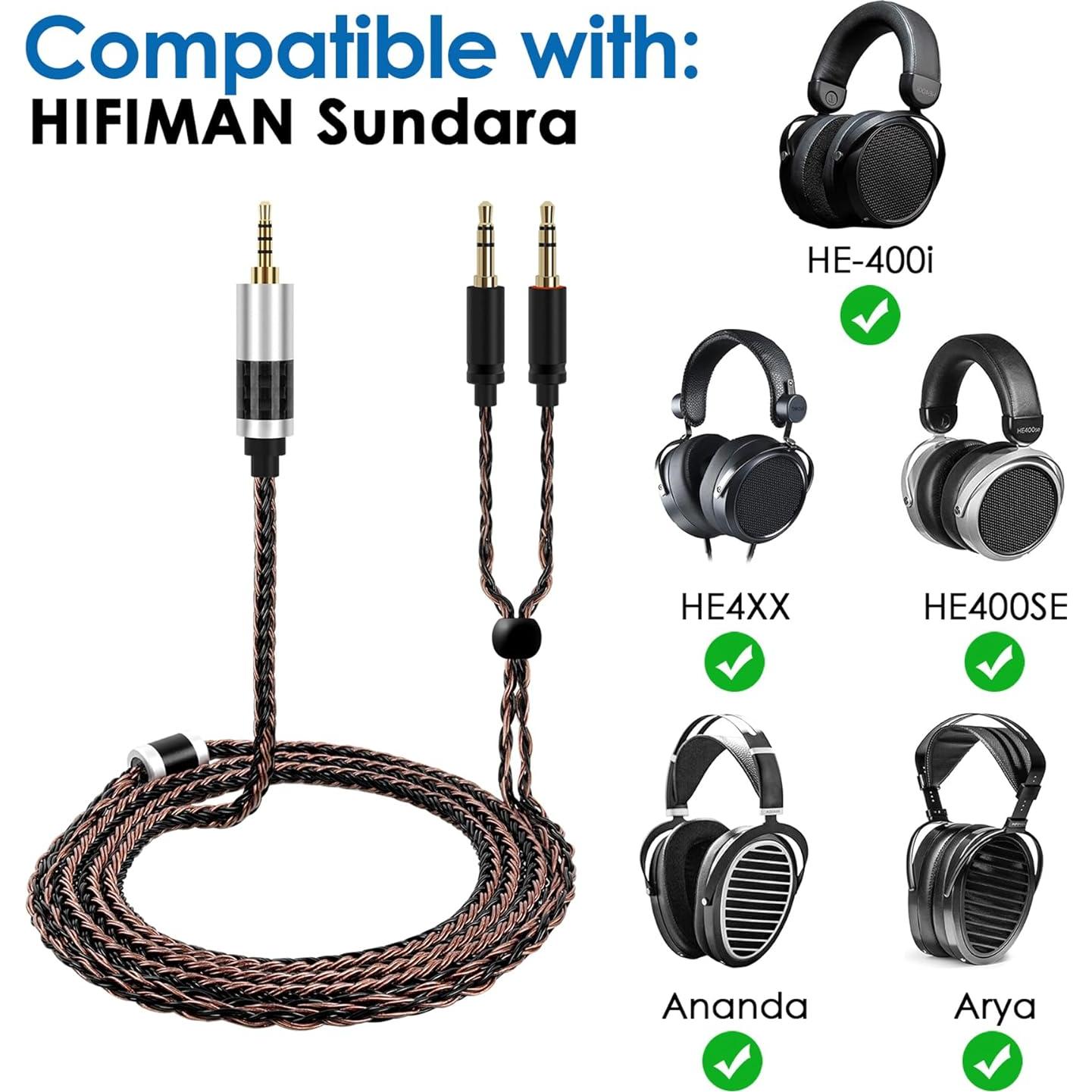 Cable balanceado 2.5mm ANLINKSHINE para Hifiman y Denon - 1.22m