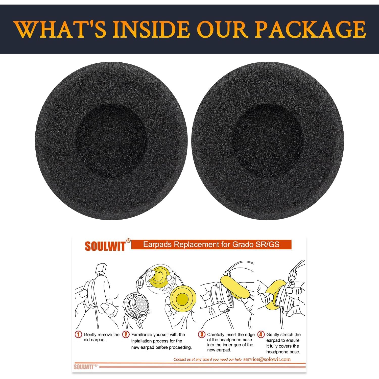 Almohadillas de Esponja SOULWIT para Auriculares SR60/SR80/SR125 - Negro