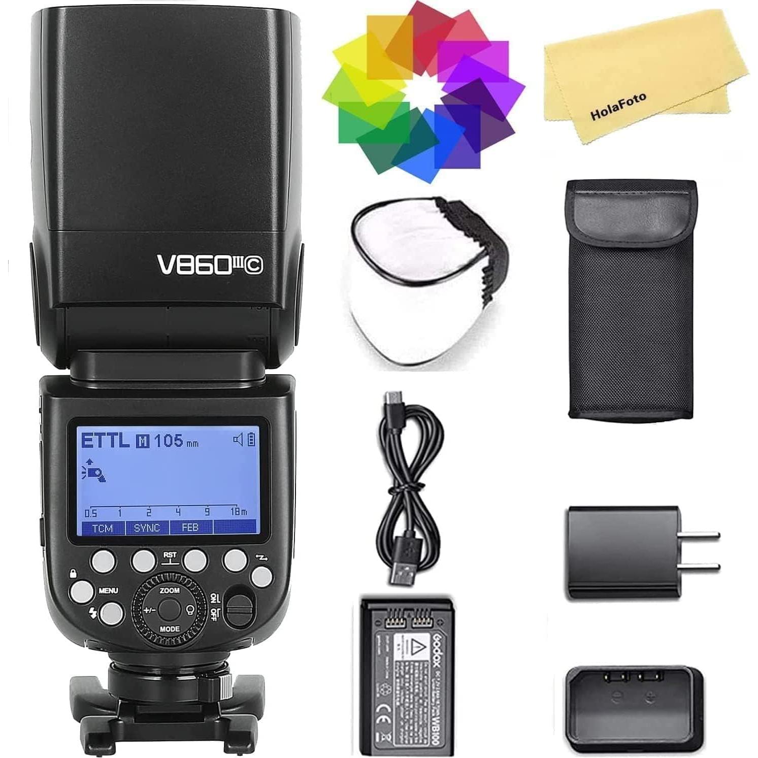 Flash Godox V860III-C para Cámara Canon 480 Flashes 1.5s