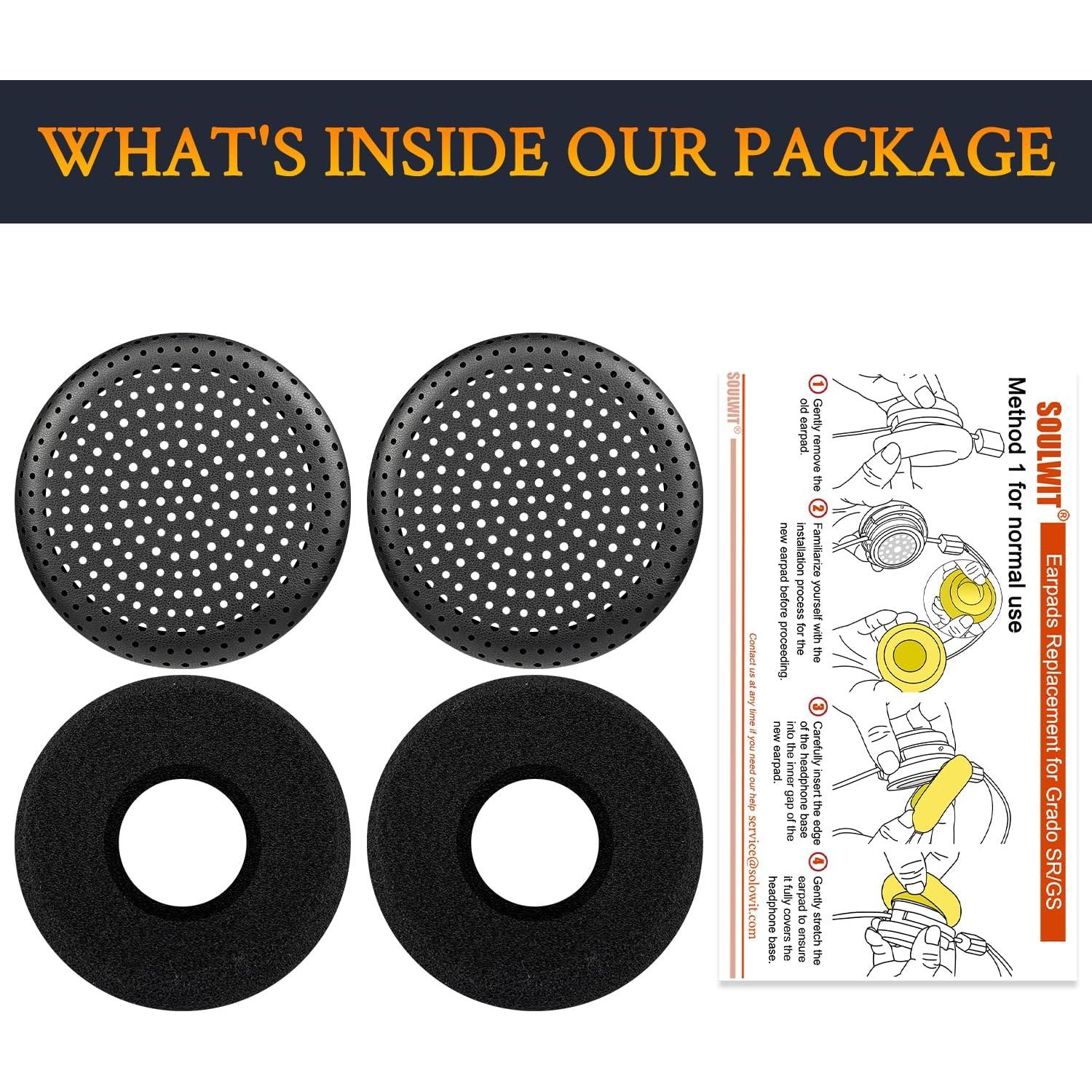 Almohadillas de Repuesto SOULWIT para Auriculares Grado GS1000/PS1000 - Negro