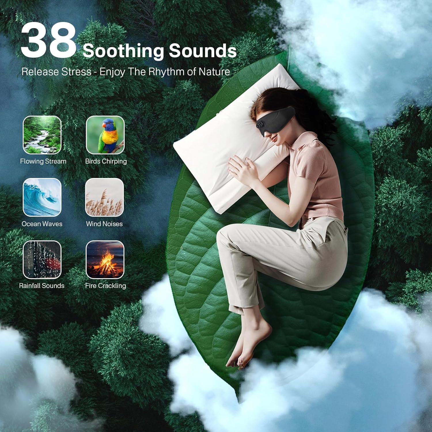 Máscara de Sueño Bluetooth GenXenon 5.2 con Sonidos Relajantes