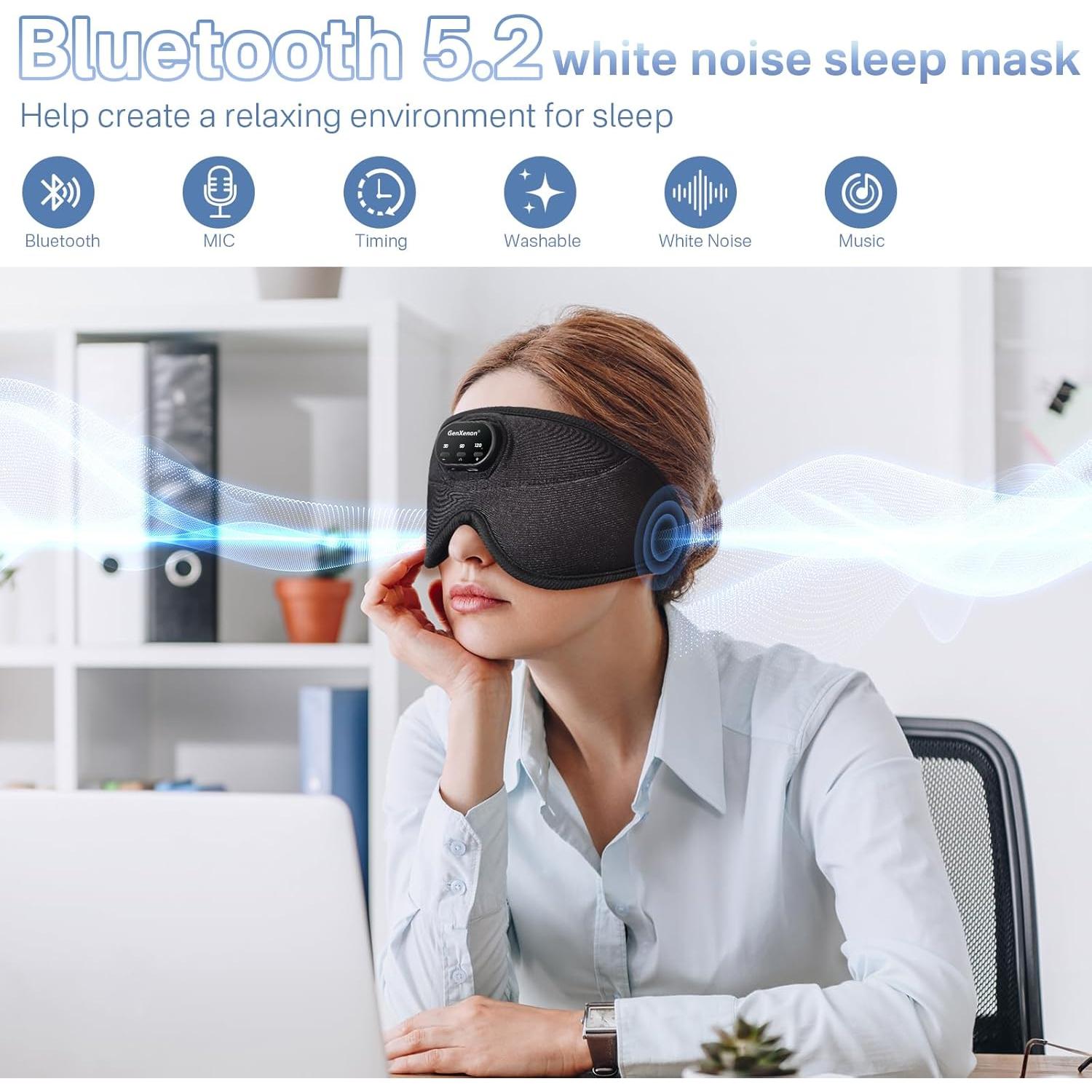 Máscara de Sueño Bluetooth GenXenon 5.2 con Sonidos Relajantes