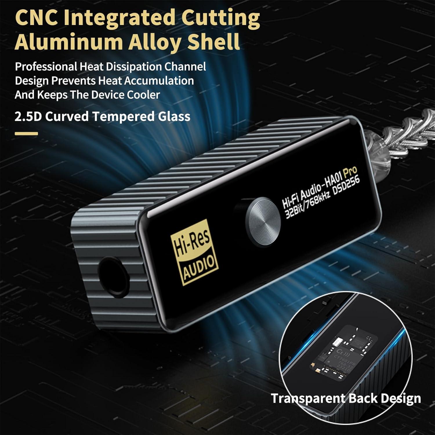 Amplificador de Auriculares Daakro HA01 Pro USB-C 32bit/768KHz