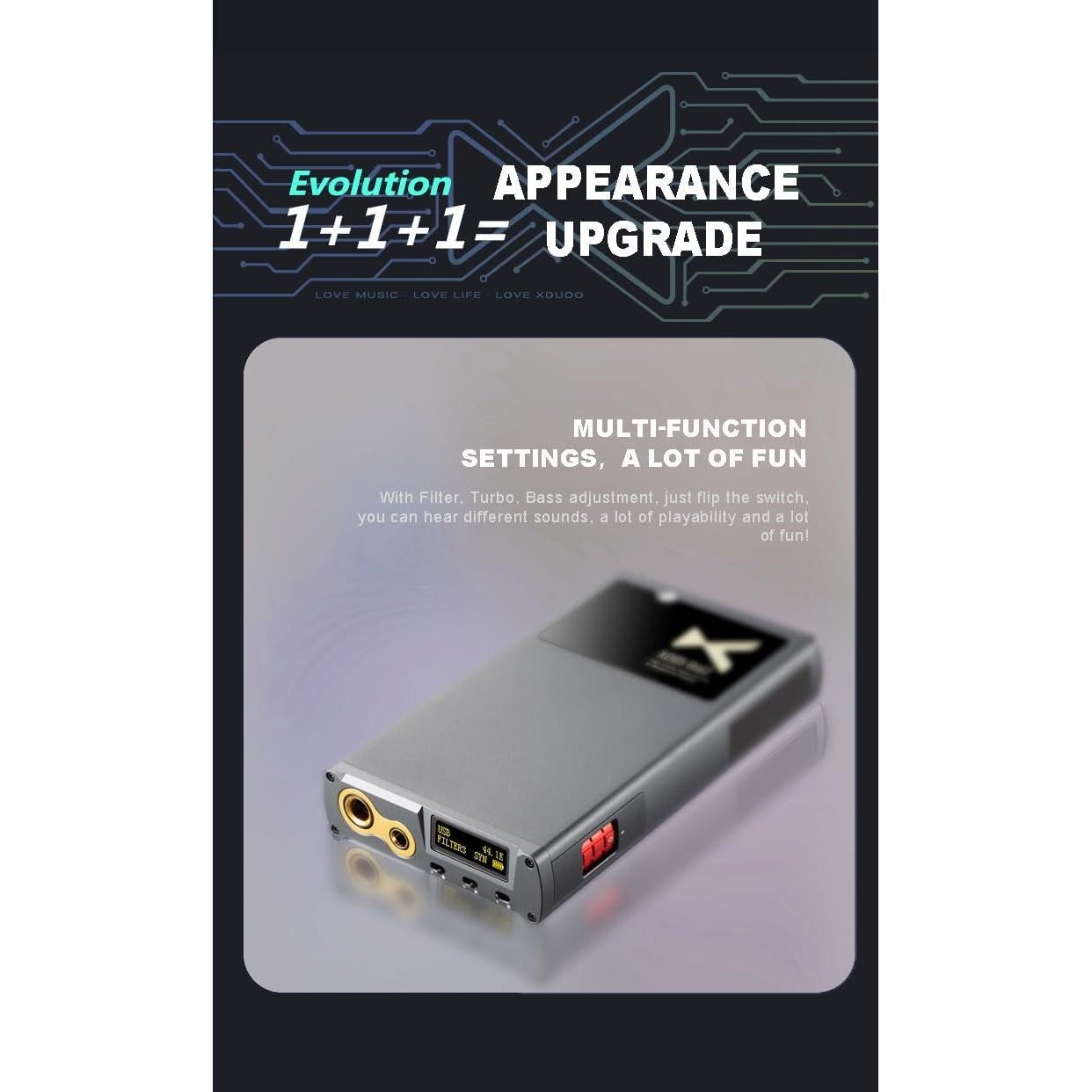 Amplificador DAC Portátil xDuoo XD05 BAL2 1500mW Bluetooth 5.1