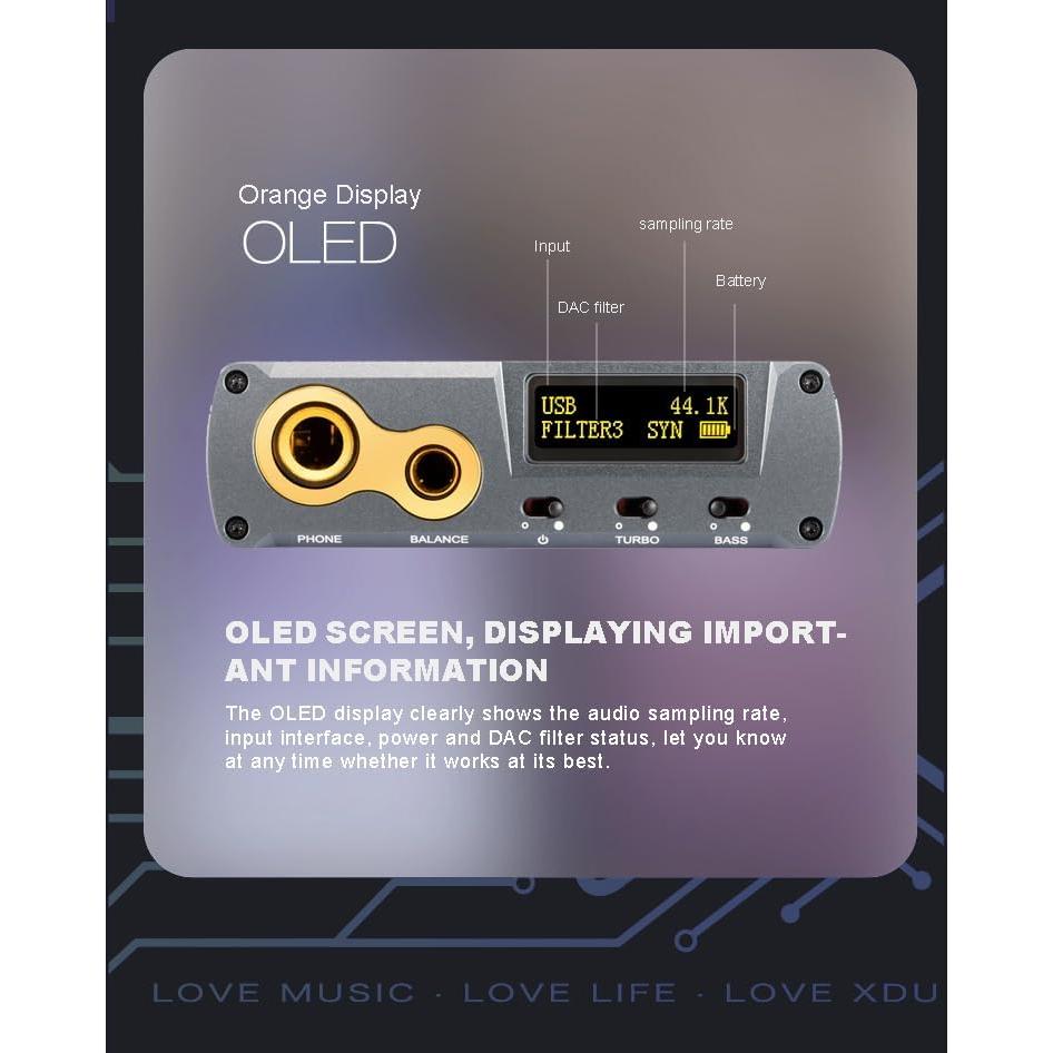 Amplificador DAC Portátil xDuoo XD05 BAL2 1500mW Bluetooth 5.1