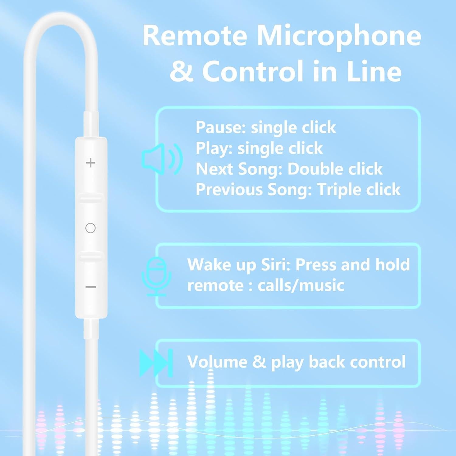 Auriculares con cable Hi-Fi esbeecables para iPhone - 2 Paquetes