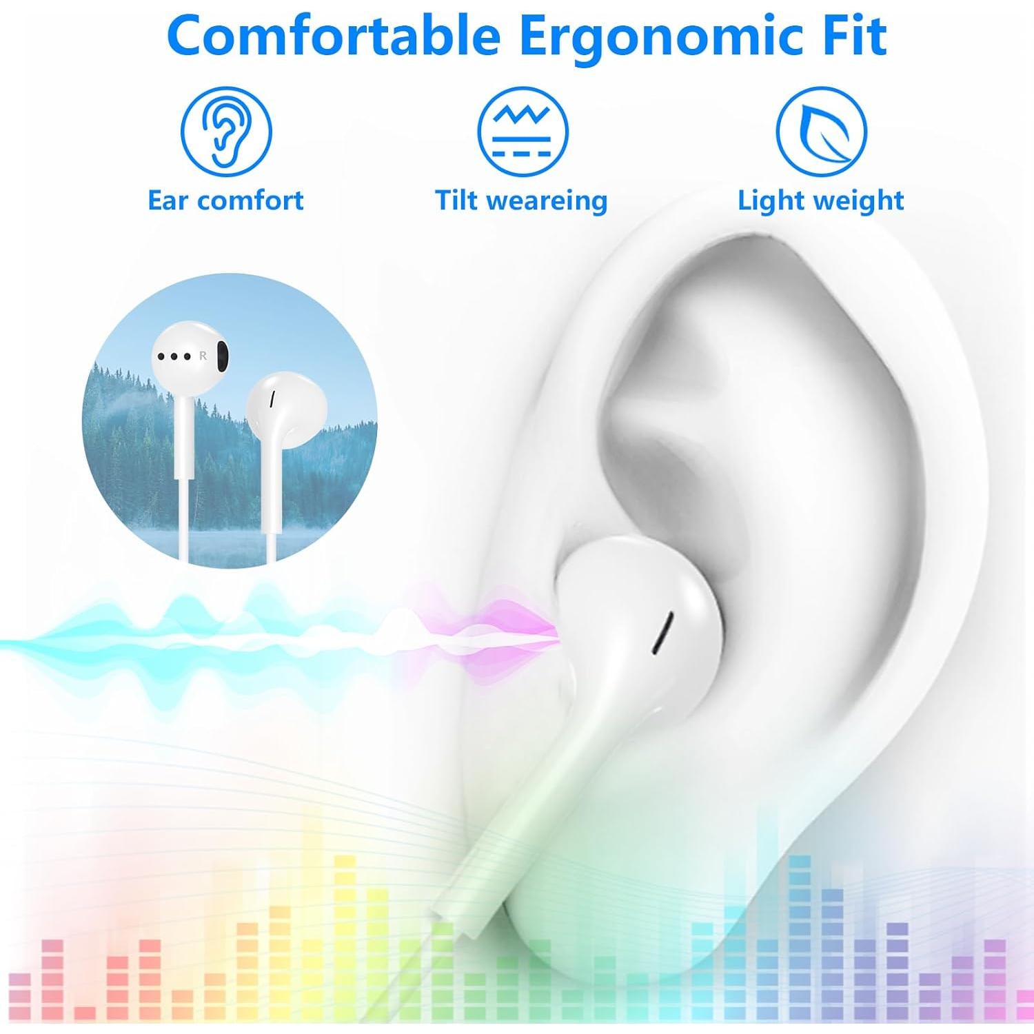 Auriculares con cable Hi-Fi esbeecables para iPhone - 2 Paquetes