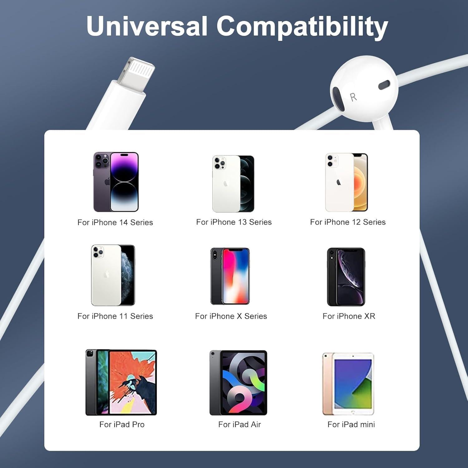 Auriculares con cable Hi-Fi esbeecables para iPhone - 2 Paquetes