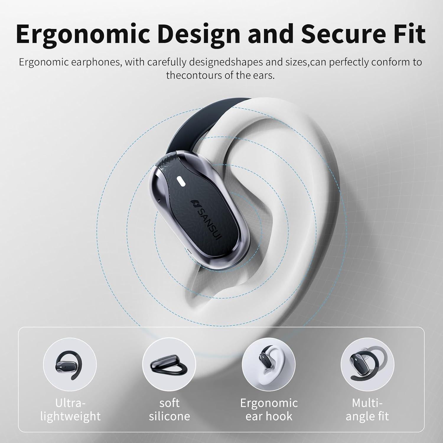 Auriculares inalámbricos SANSUI W65 Bluetooth 5.4 IPX4 30H