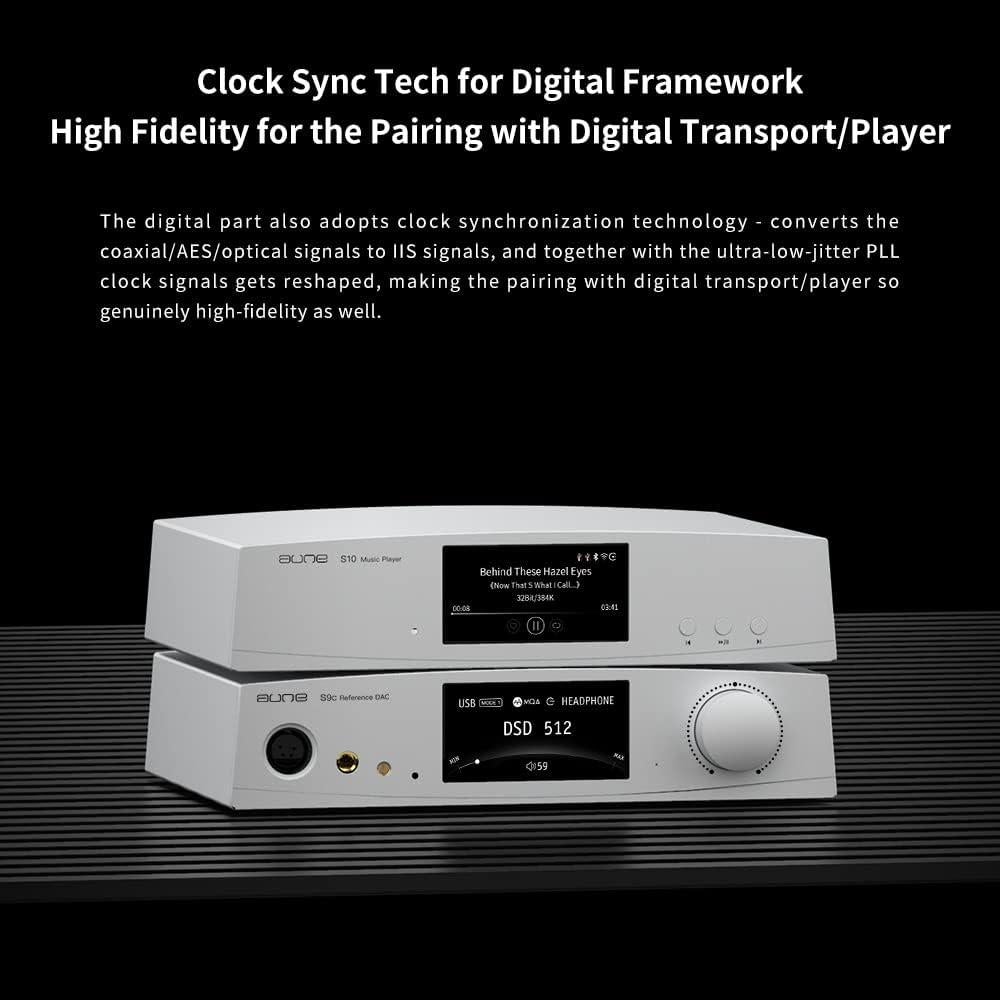 DAC Amplificador de Auriculares Aune S9c Pro 32bit 768kHz Plata